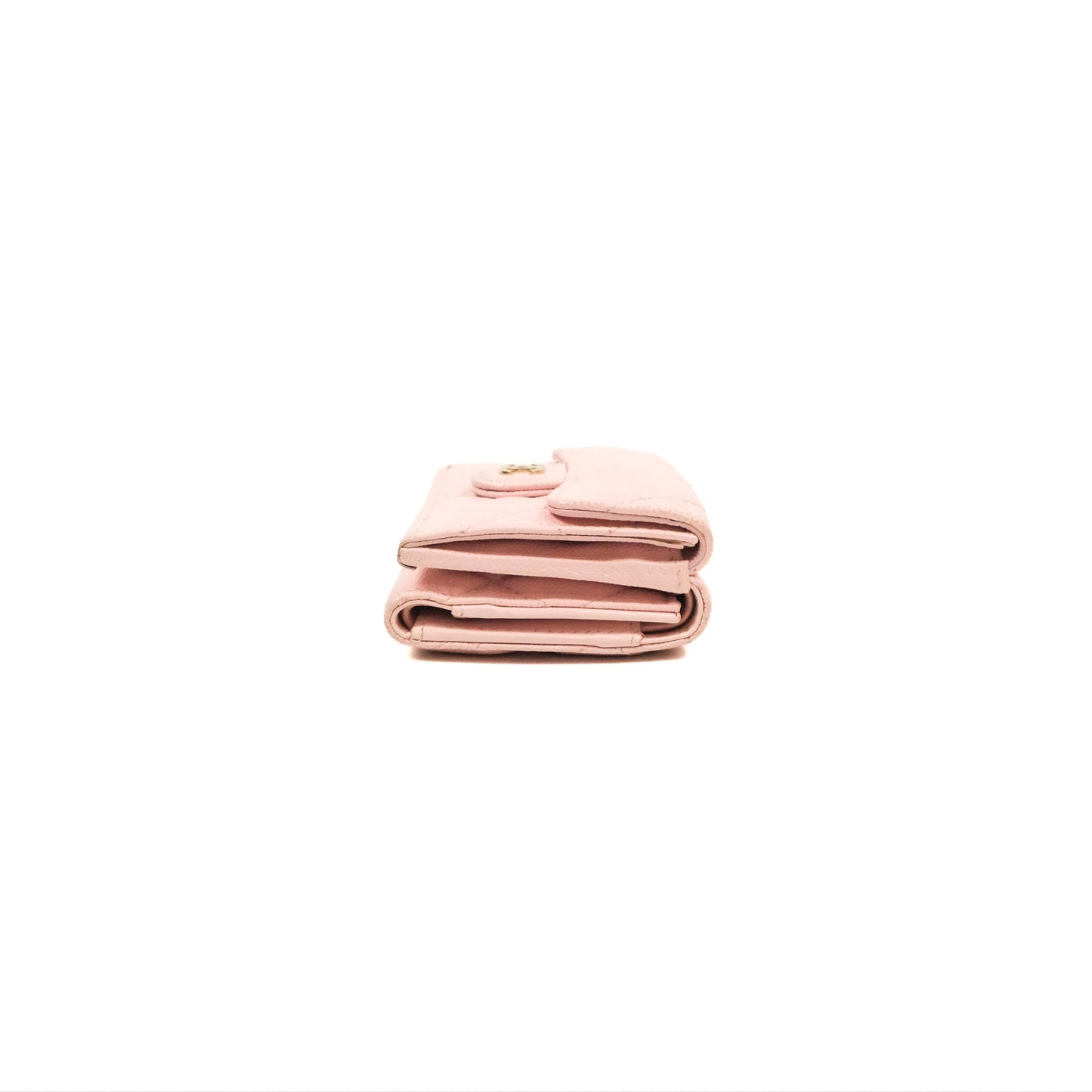 Chanel Quilted Small Classic Flap Trifold Wallet Pink Caviar Gold Hardware
