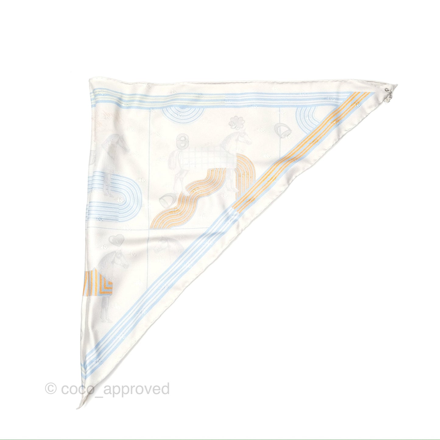 Hermès Garde Robe Pop Triangle Scarf Silk Blue/Grey