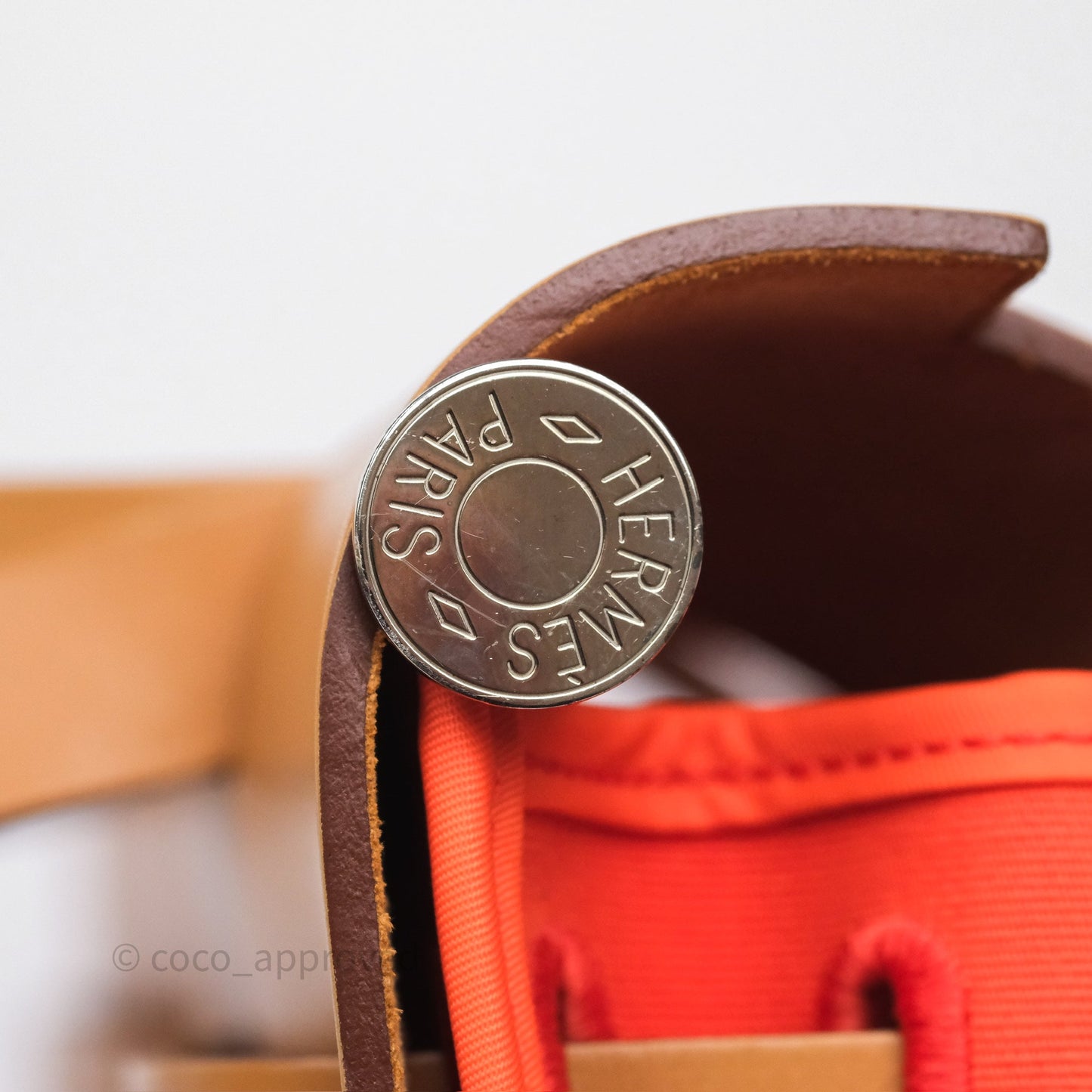 Hermès Herbag Zip 31 Capucine 9T / Fauve 34 Canvas Palladium Hardware