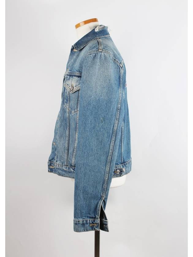 Luxury Balenciaga Wave logo denim jacket 48