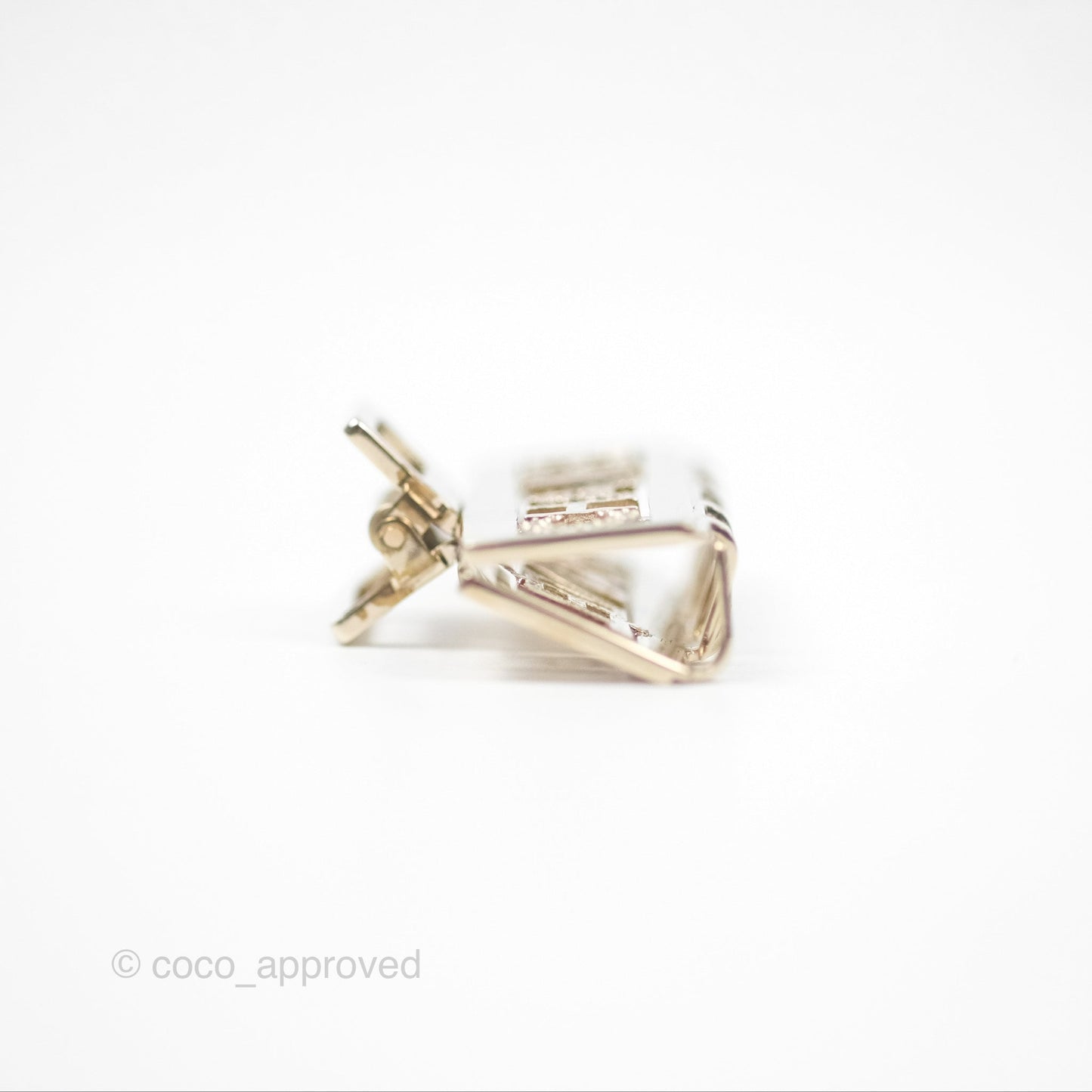 Chanel Crystal Logo Hair Claw Gold Tone 22P