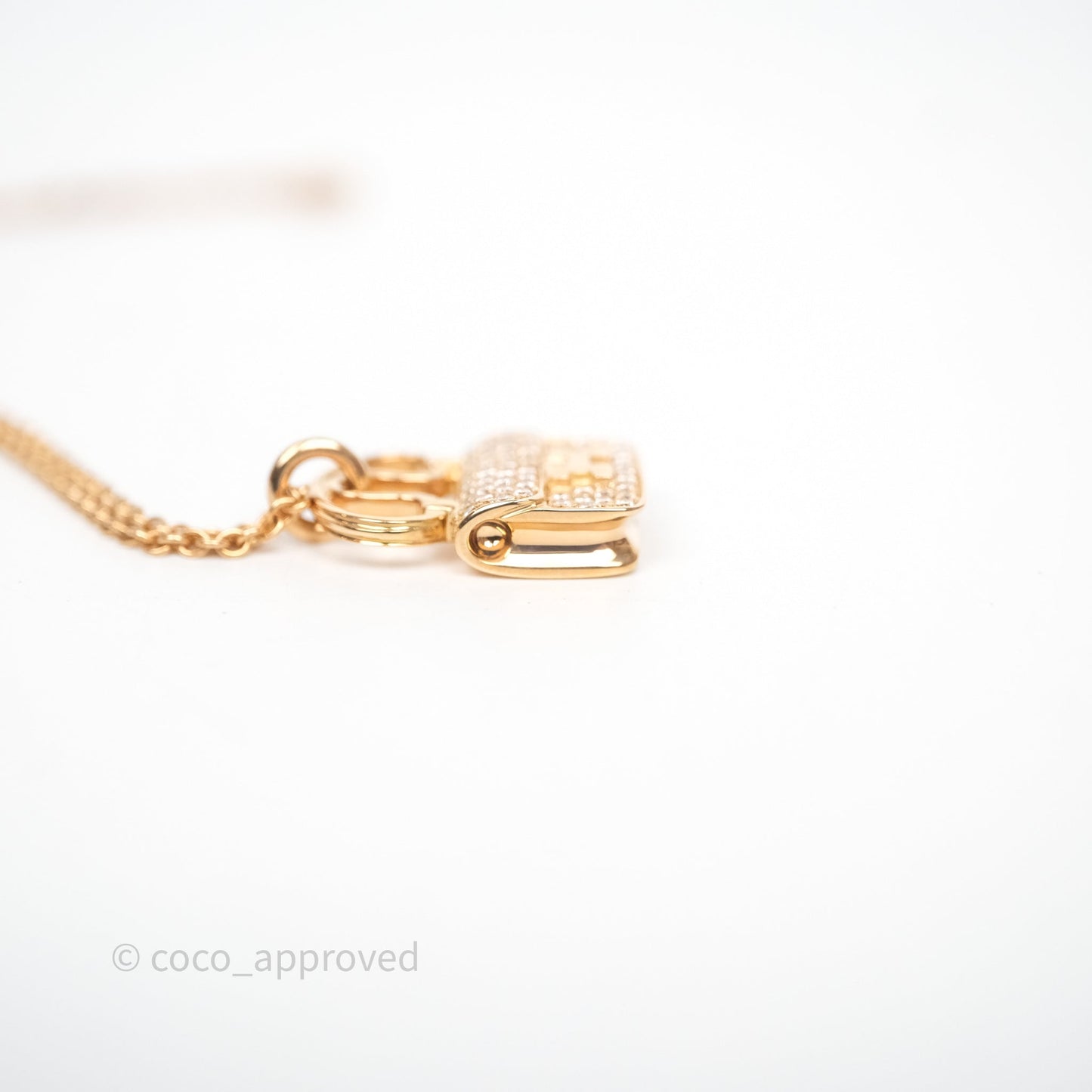 Hermès Constance Amulettes Diamonds Pendant Necklace Rose Gold