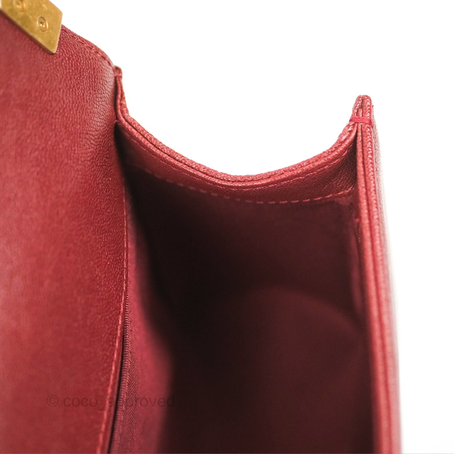Chanel Quilted Medium Boy Burgundy Caviar Aged Gold Hardware