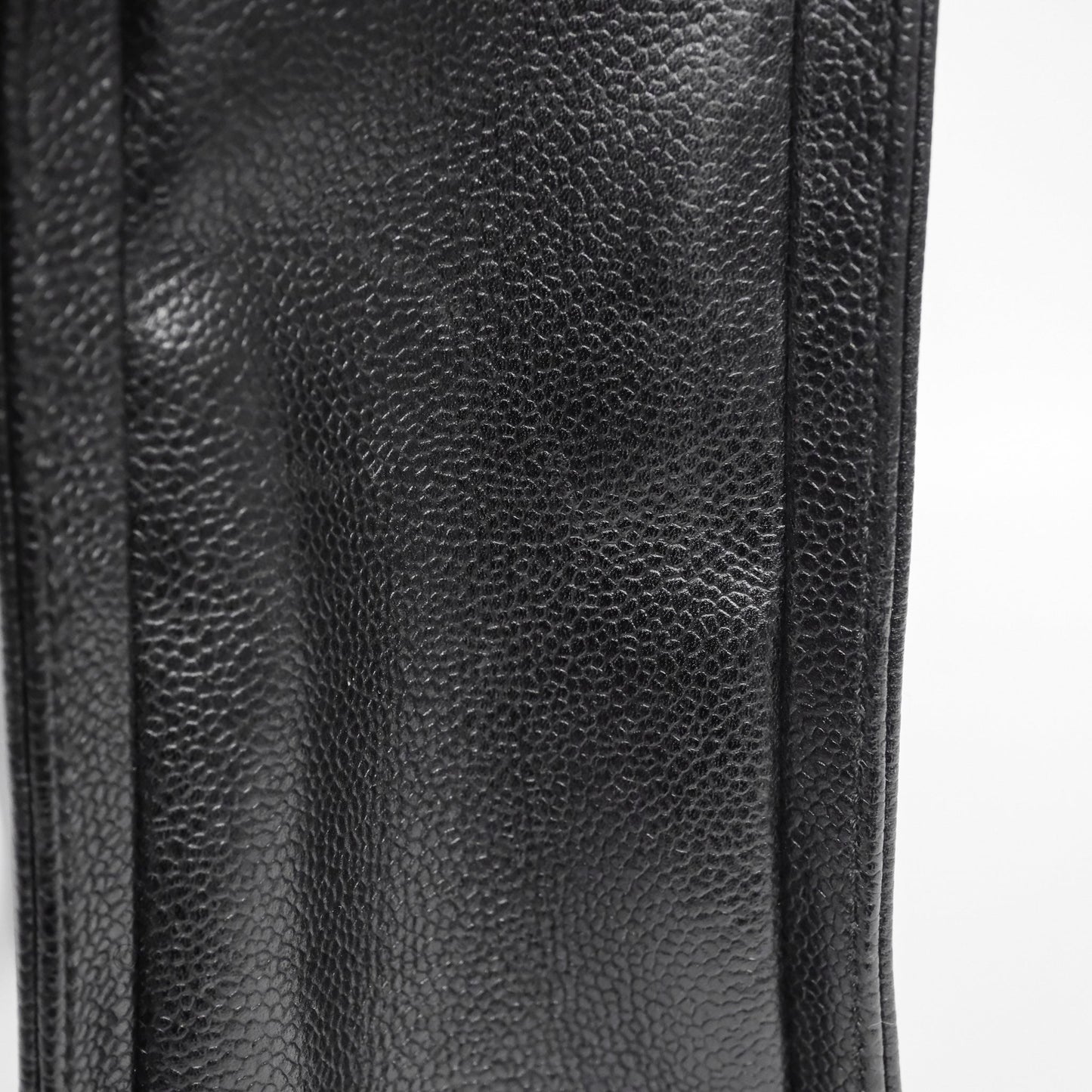 Chanel Vintage Tote Bag Black Caviar Silver Hardware