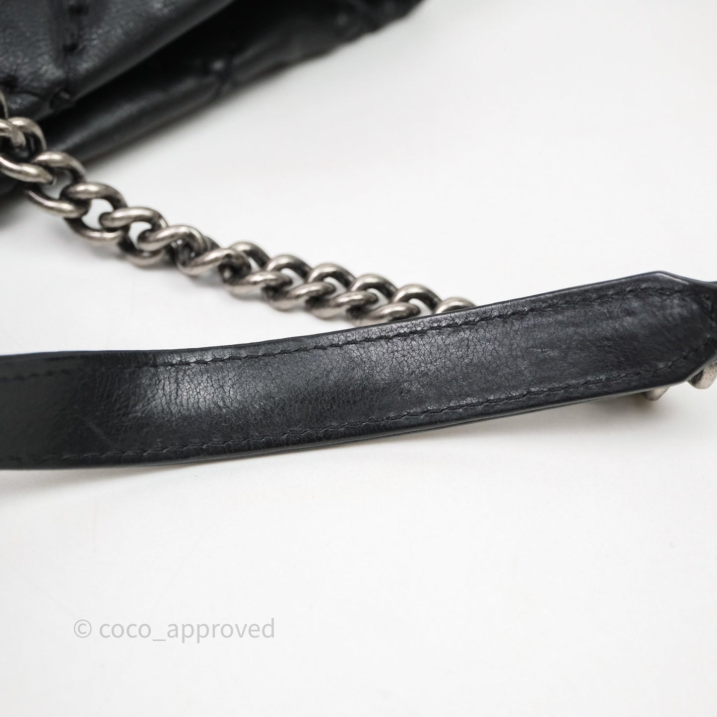 Chanel Ultimate Stitch Shopping Tote Black Calfskin Aged Silver Hardware