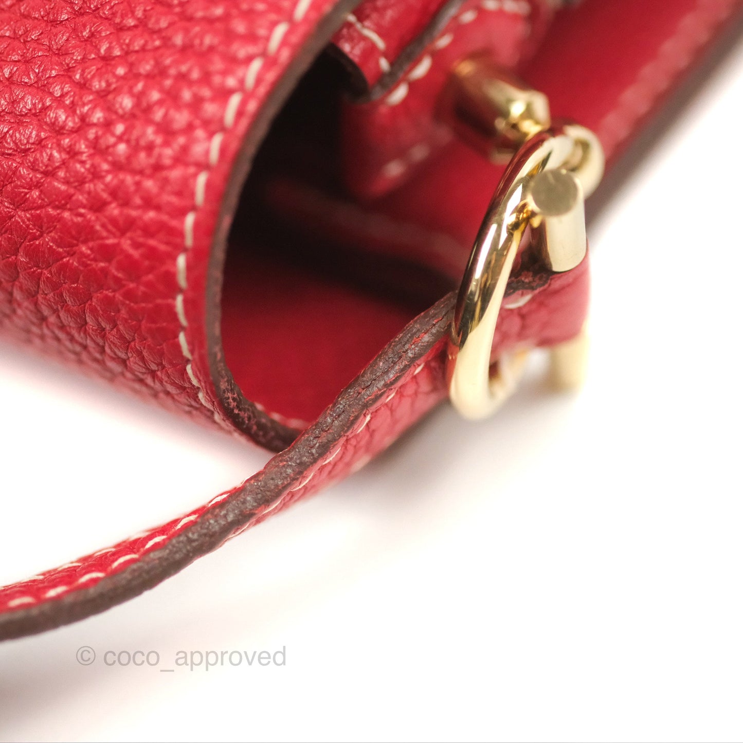 Hermès Roulis 23 Red Clemence Gold Hardware