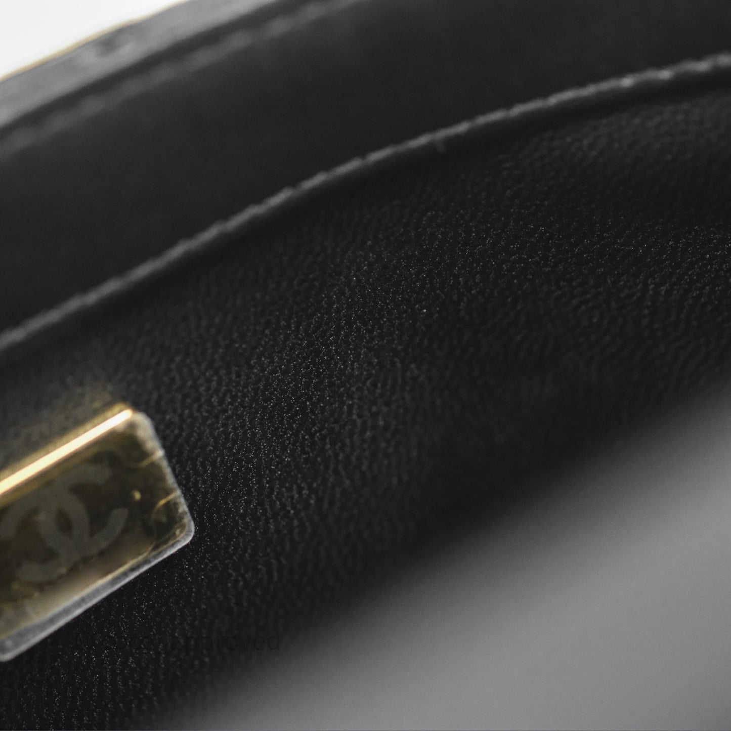 Chanel Top Handle Flap Bag Black Shiny Lambskin Gold Hardware 23S