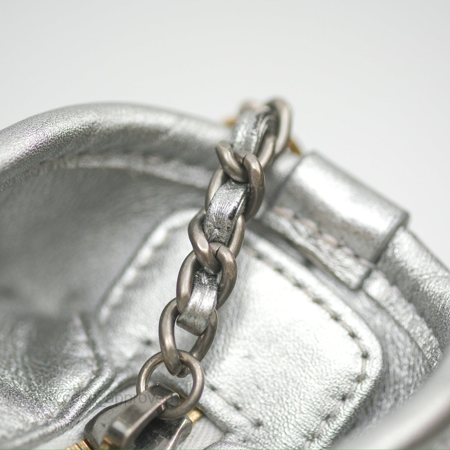 Chanel Large Gabrielle Hobo Metallic Silver Aged Calfskin Mixed Hardware