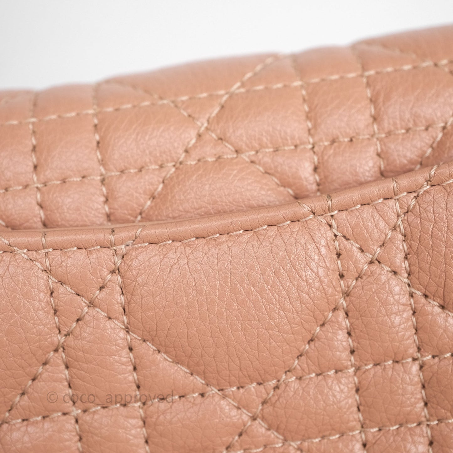 Christian Dior Caro Pouch with Chain In Supple Pink Cannage Calfskin