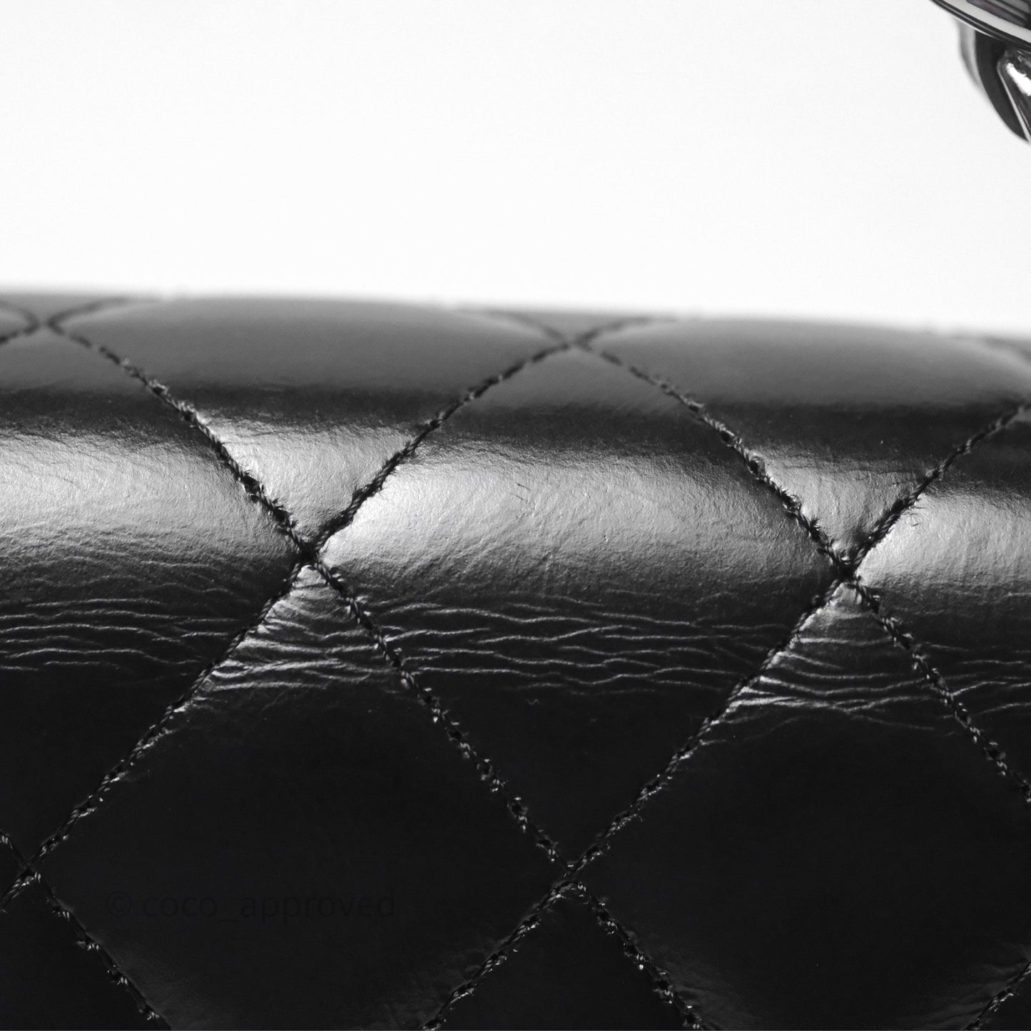 Chanel Mini Crystal Top Handle Wallet On Chain WOC Black Calfskin Gun Metal Hardware 23K