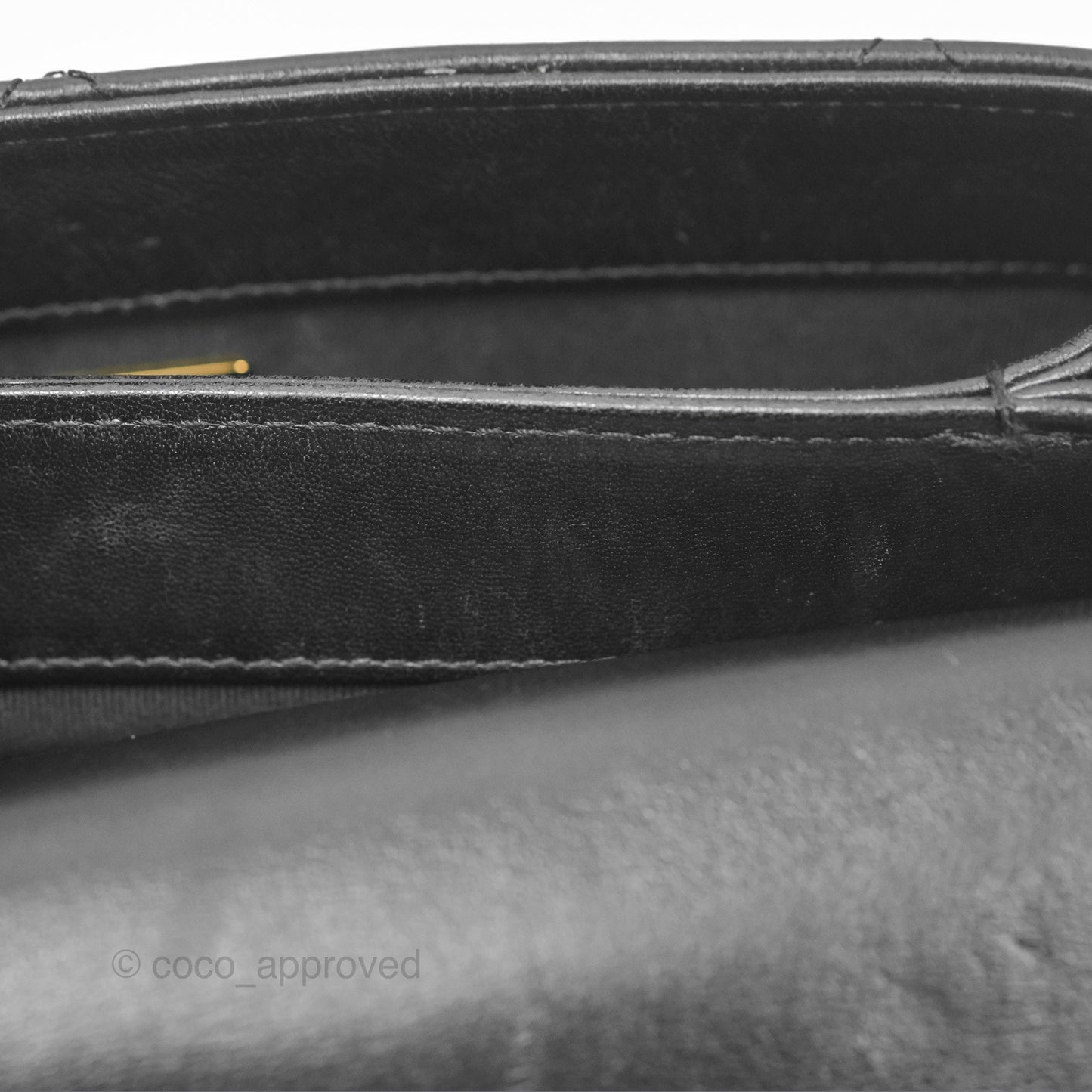 Chanel Chain Handle Flap Bag Black Goatskin Gold Hardware
