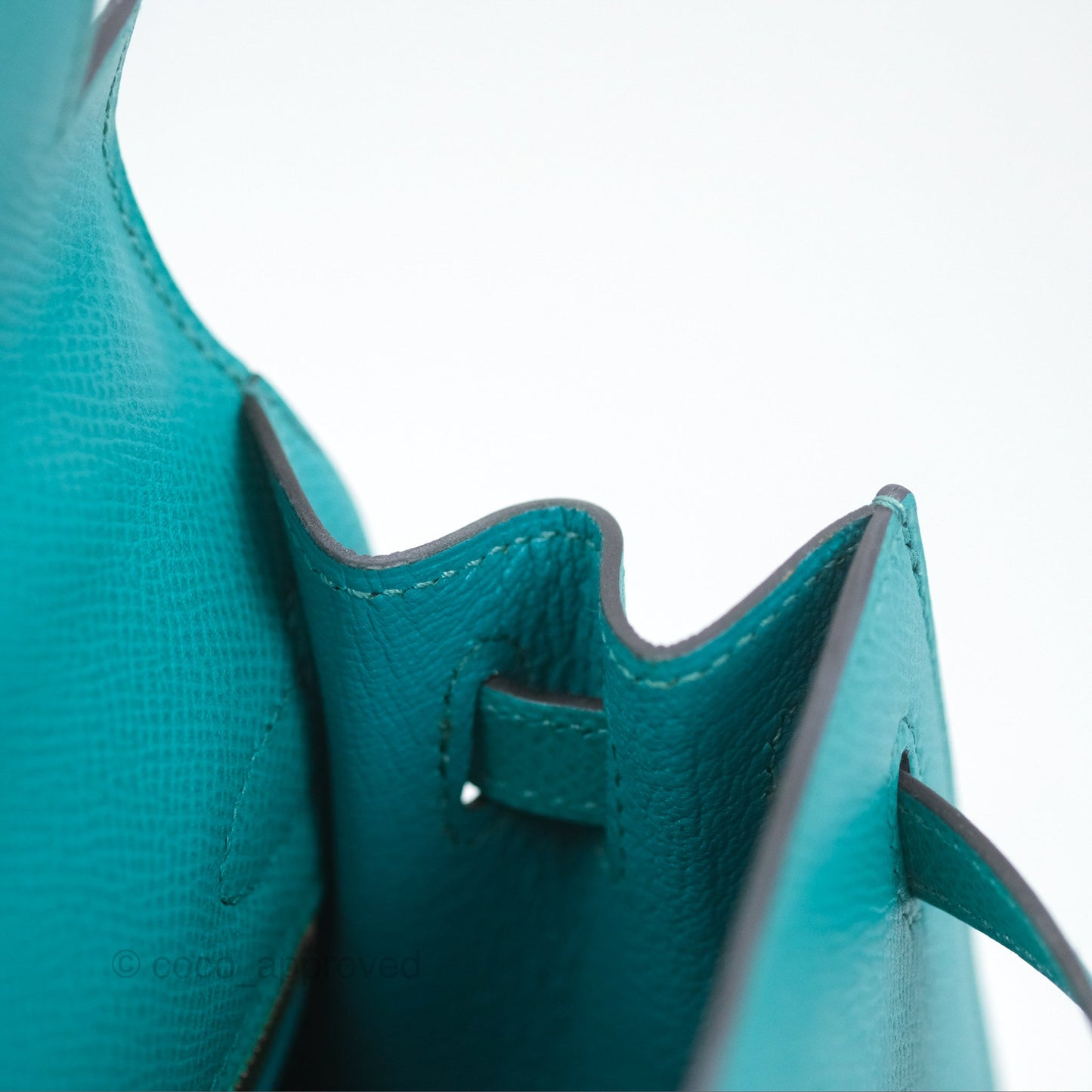 Hermès Sellier Kelly 25 Bleu Paon 7F Epsom Gold Hardware