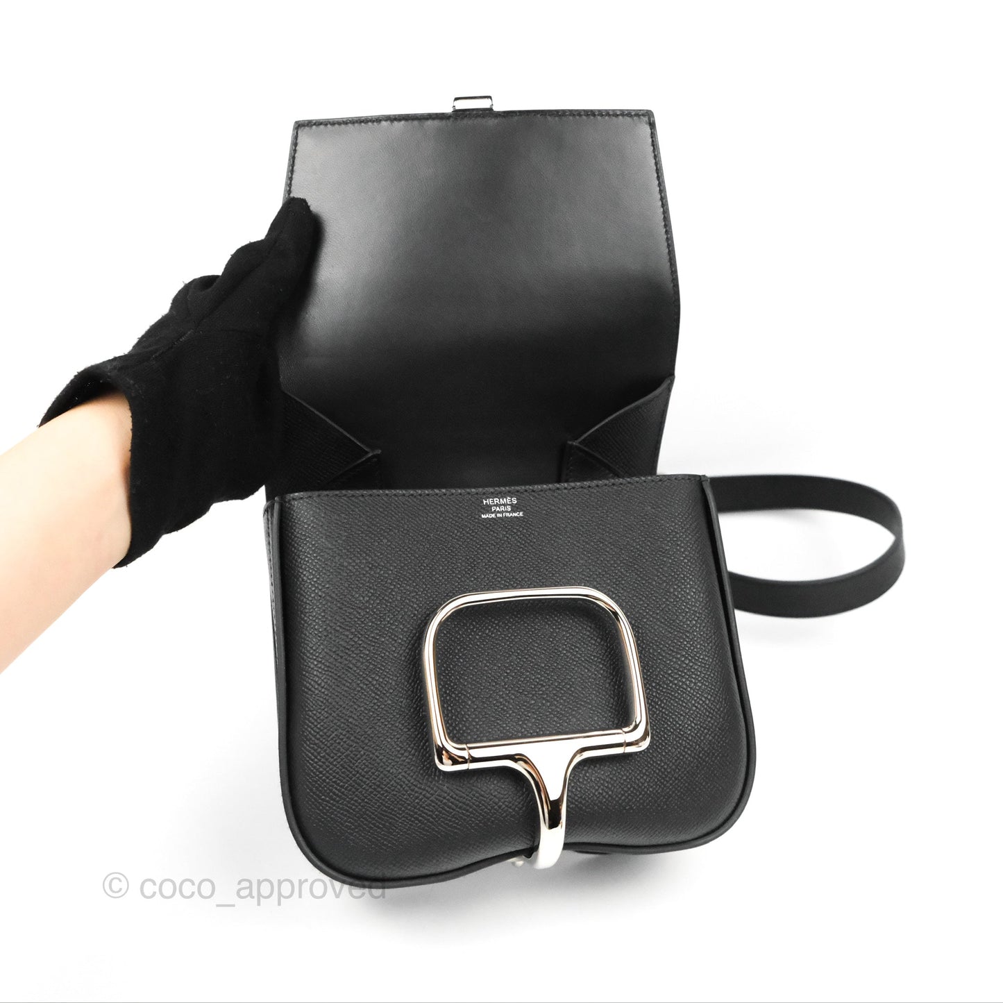 Hermès Della Cavalleria Mini Bag Black Epsom Palladium Hardware