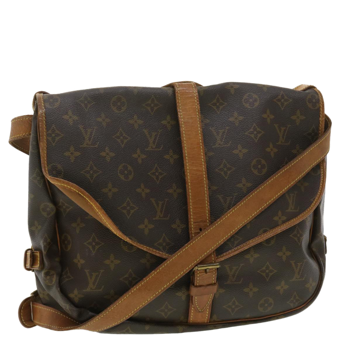 LOUIS VUITTON Monogram Saumur 35 Shoulder Bag M42254 LV 34593