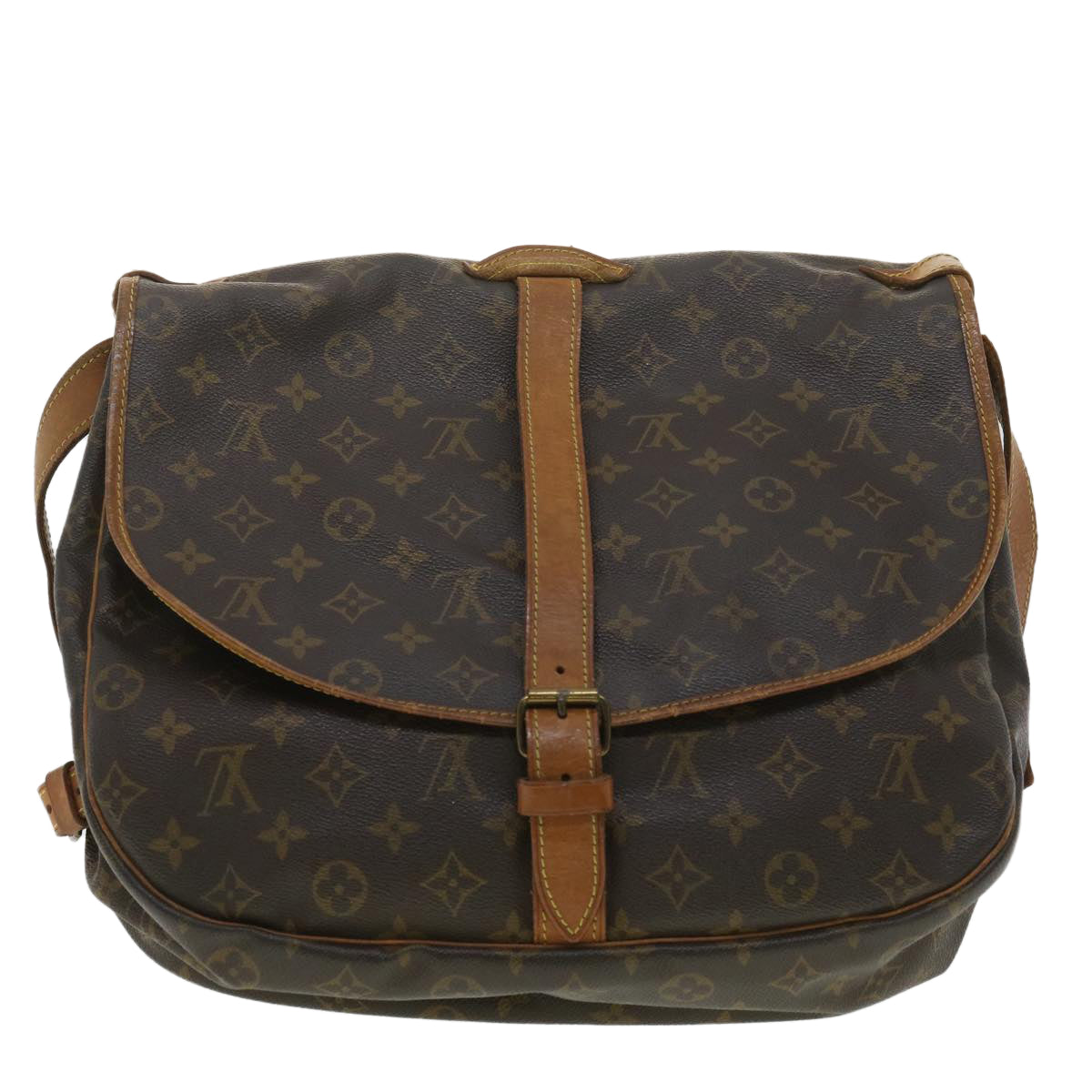 LOUIS VUITTON Monogram Saumur 35 Shoulder Bag M42254 LV 34593