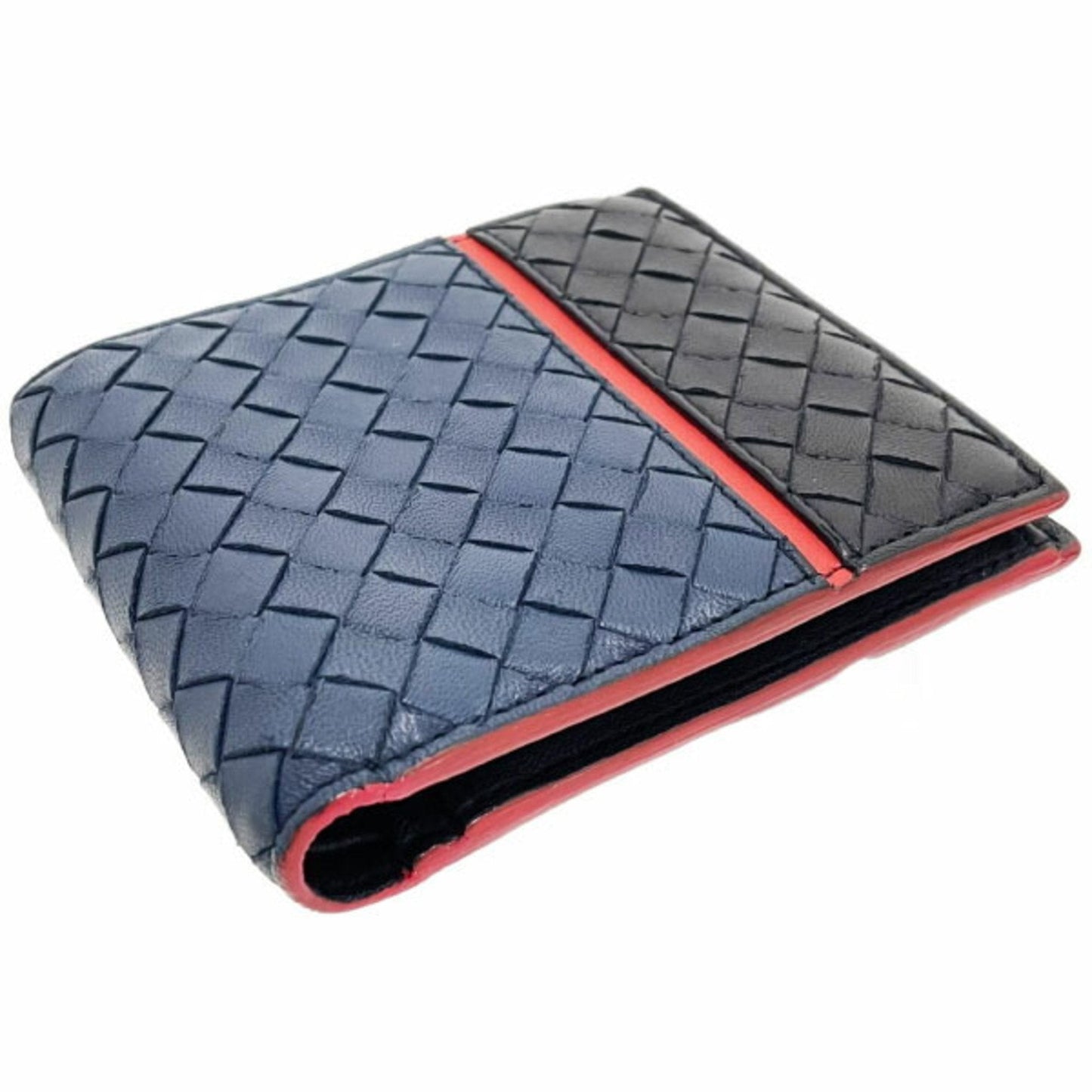Luxury Bottega Veneta Intrecciato  Navy  Color Leather Wallet (Bi-Fold) ()