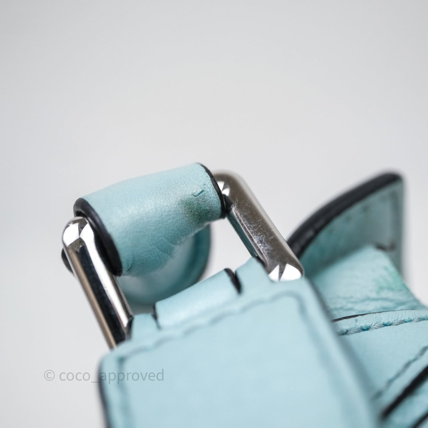 Loewe Mini Puzzle Bag Light Blue Calfskin Silver Hardware