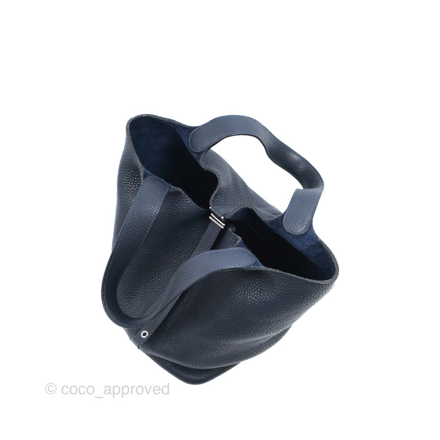 Hermès Picotin 22 Bleu Nuit 2Z Clemence Palladium Hardware