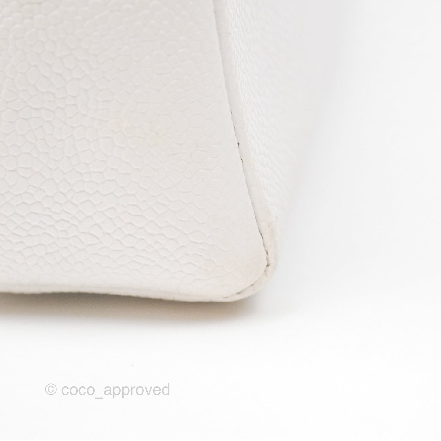 Chanel Vintage CC Clutch White Caviar Gold Hardware