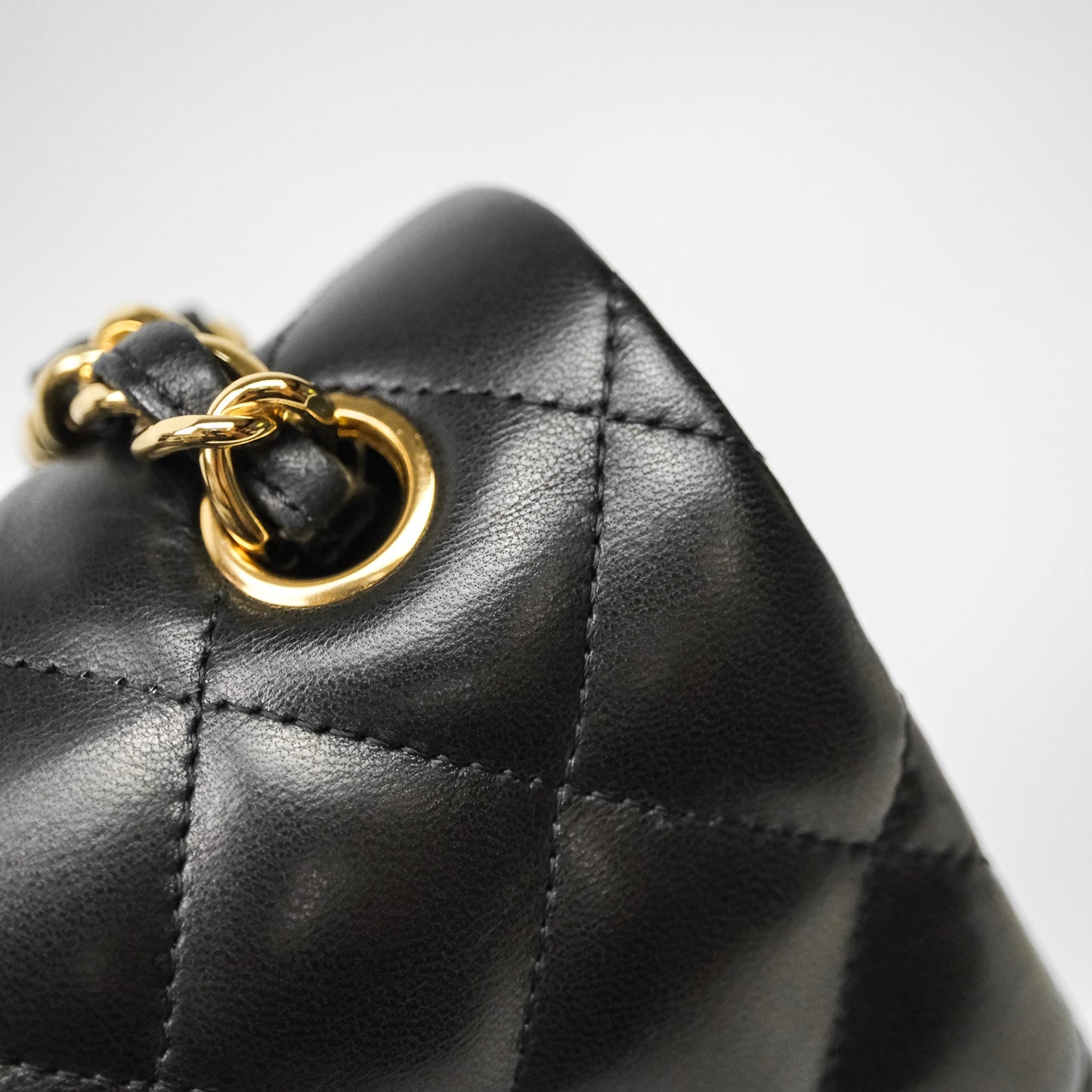 Chanel Jumbo Double Flap Quilted Black Lambskin Gold Hardware⁣⁣
