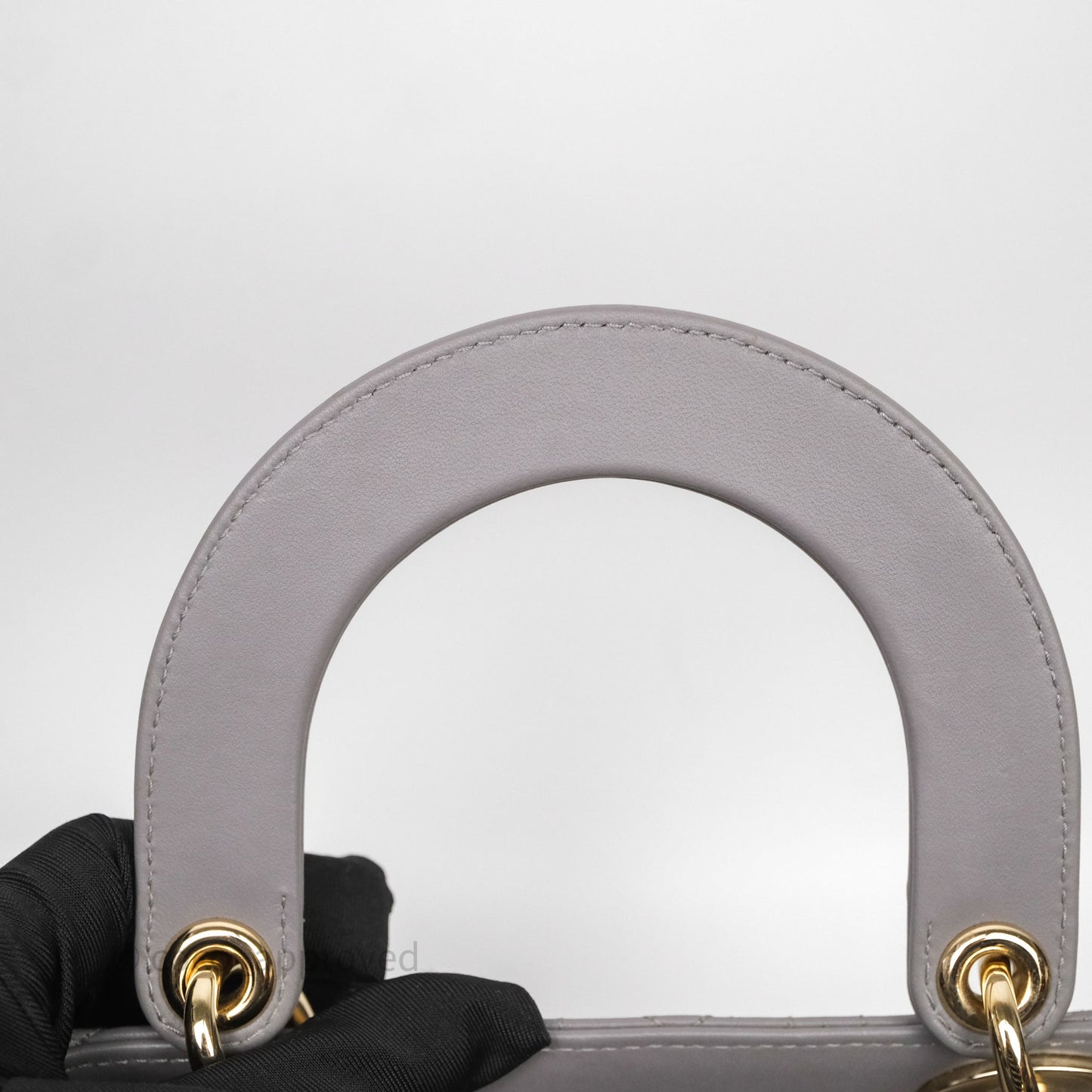 Christian Dior Small Lady Dior Grey Lambskin Gold Hardware
