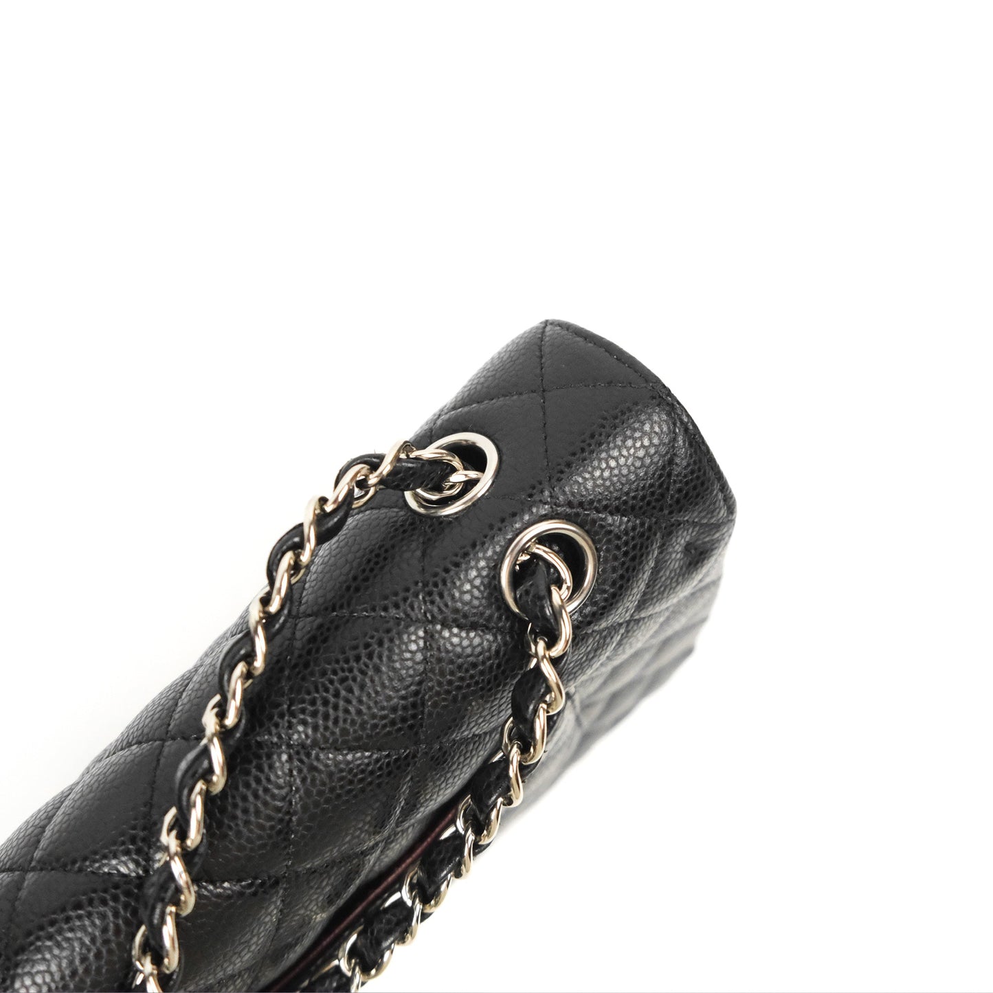 Chanel Classic M/L Medium Flap Quilted Black Caviar Silver Hardware