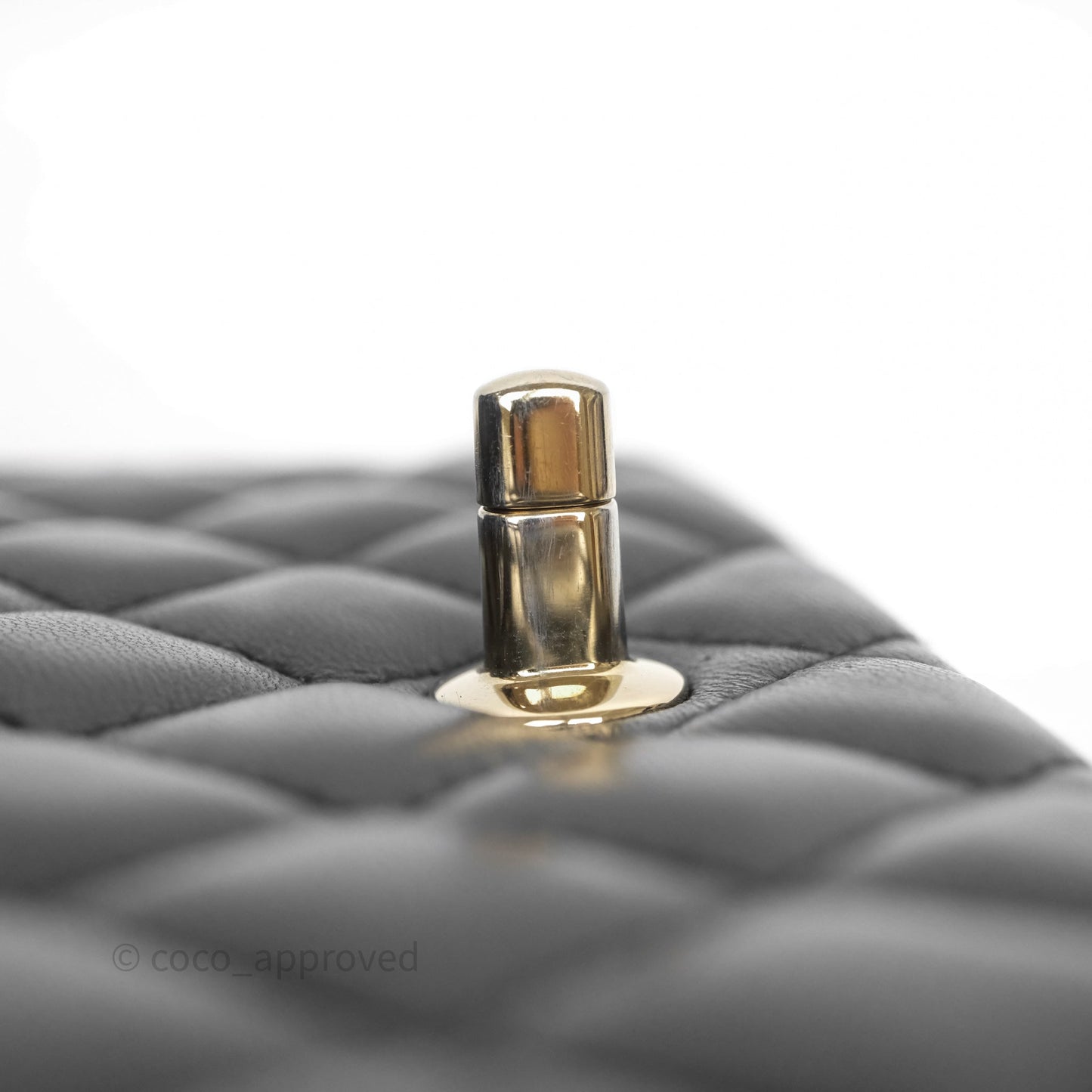 Chanel Mini Square Quilted Black Lambskin Gold Hardware