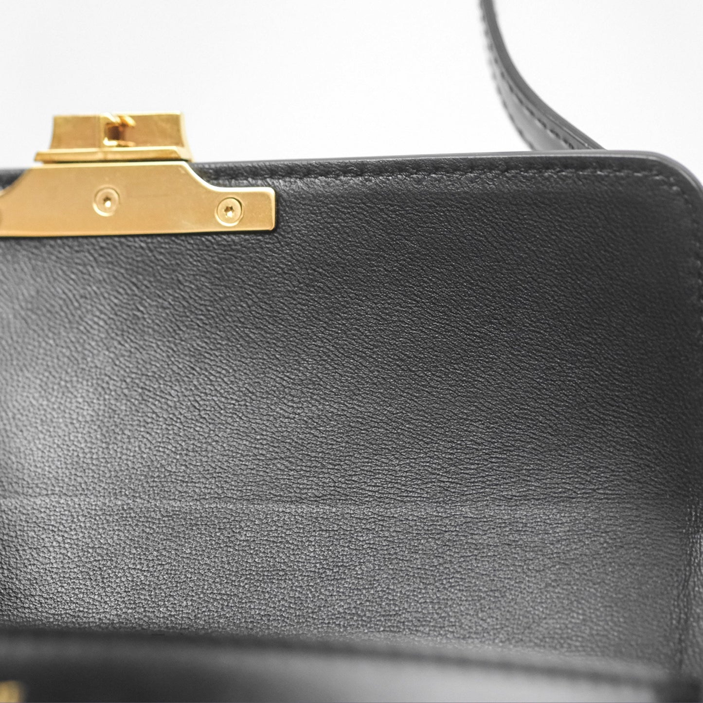 Celine Triomphe Shoulder Bag Black Calfskin
