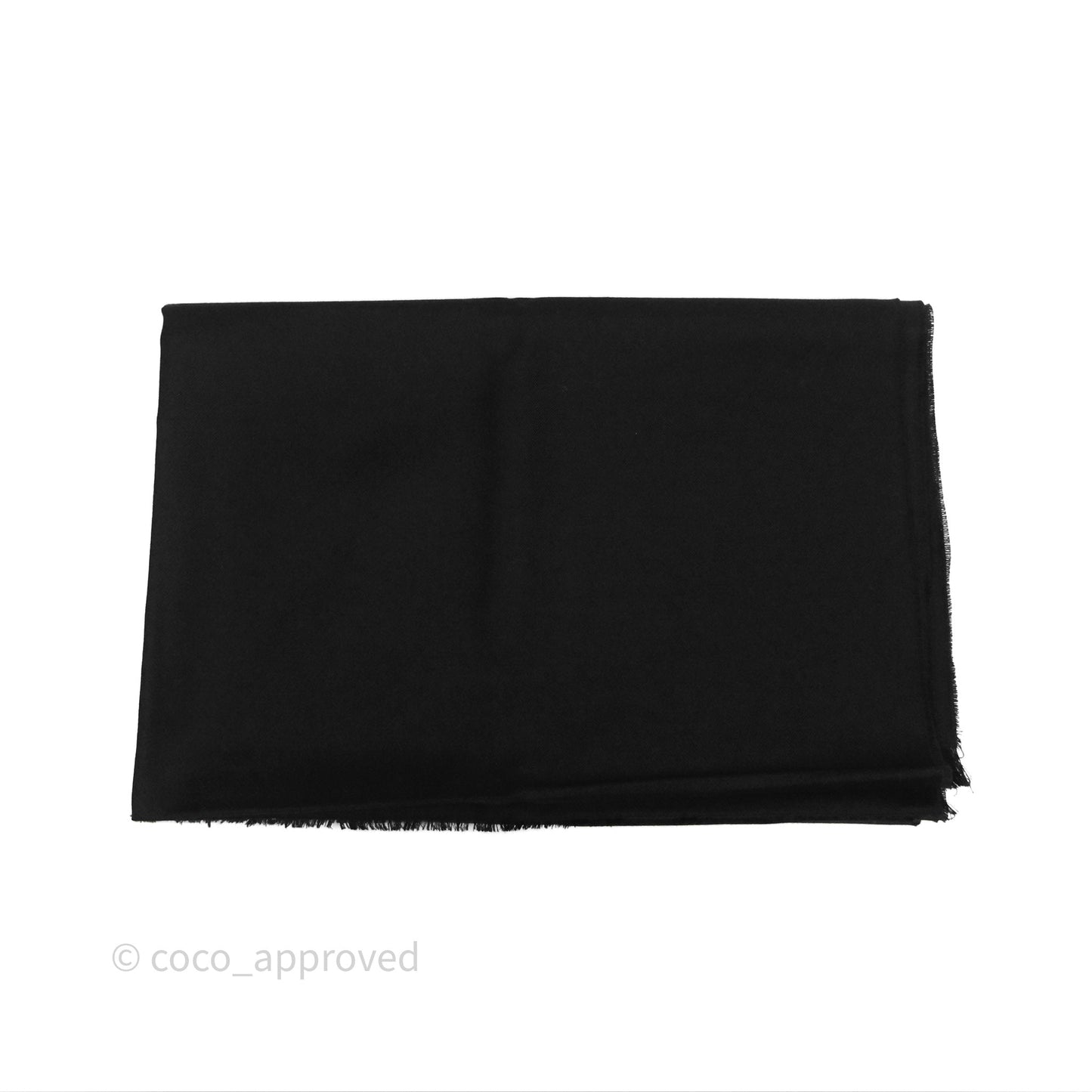 Chanel CC Logo Scarf Stole Black/ White Cashmere Silk