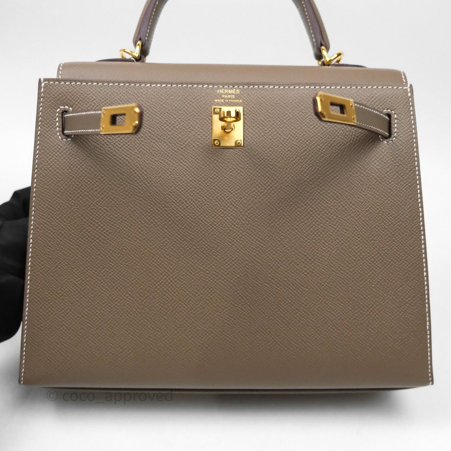 Hermes Kelly 25 Etoupe 18 Epsom Gold Hardware