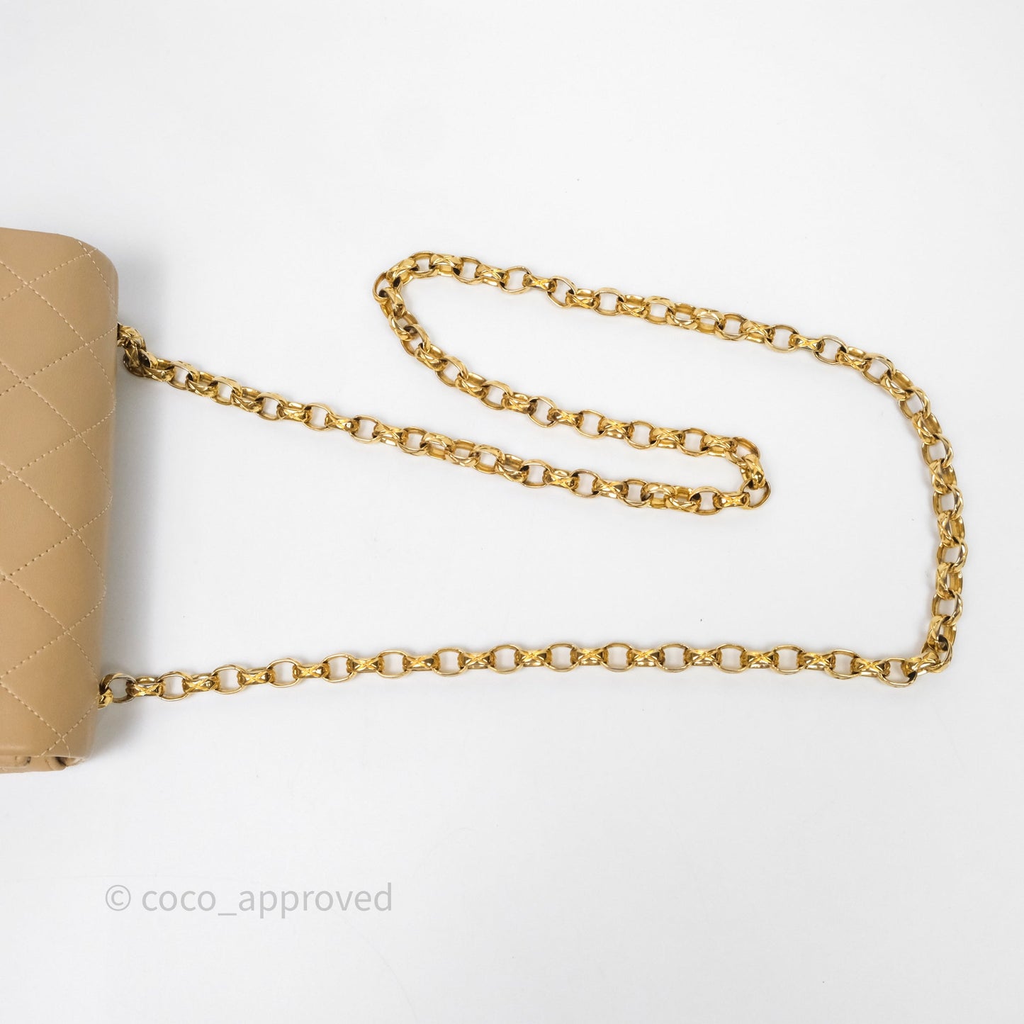 Chanel Vintage Mini Flap Bag Beige Lambskin Gold Hardware