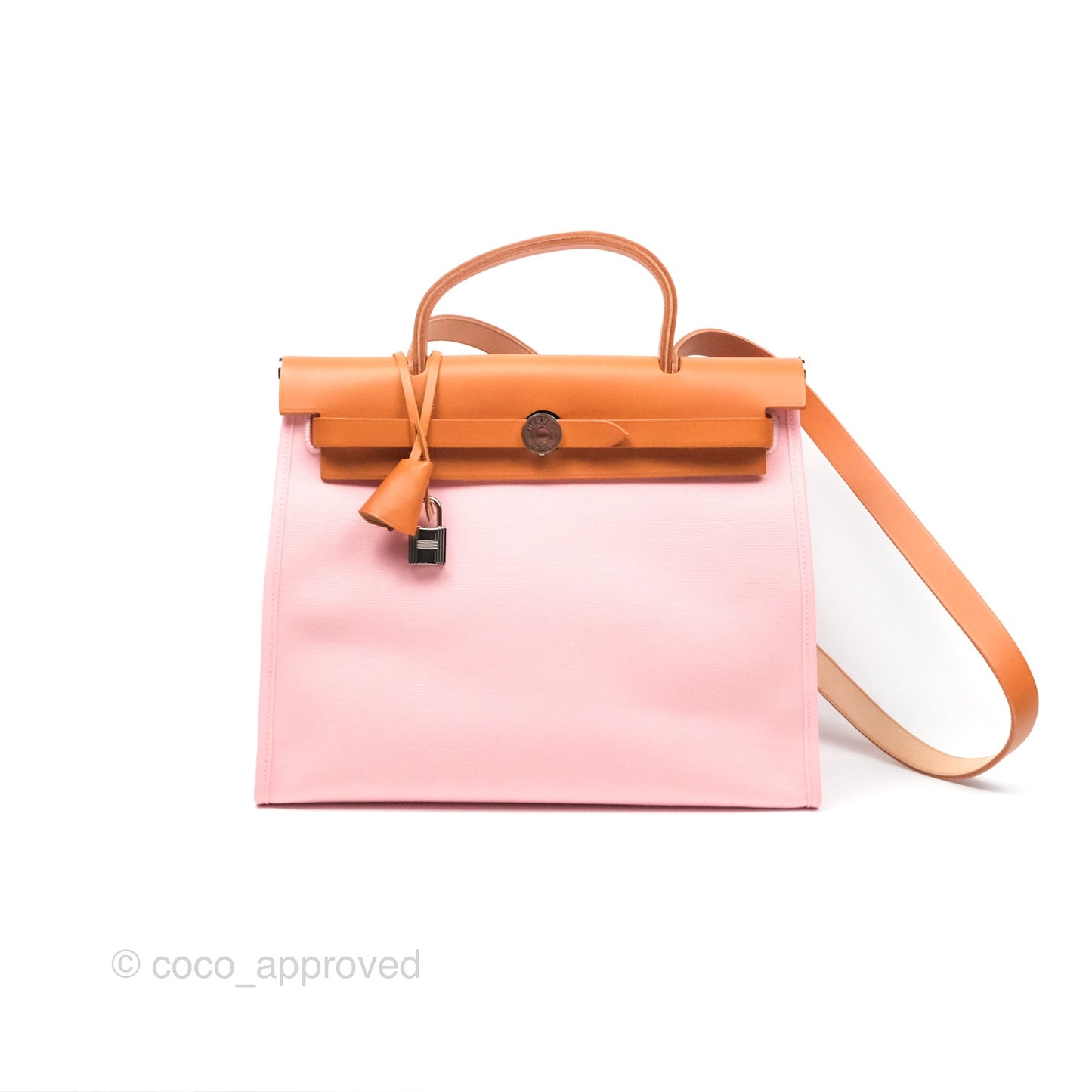 Hermès Herbag Zip 31 Rose Sakura 3Q Canvas Palladium Hardware