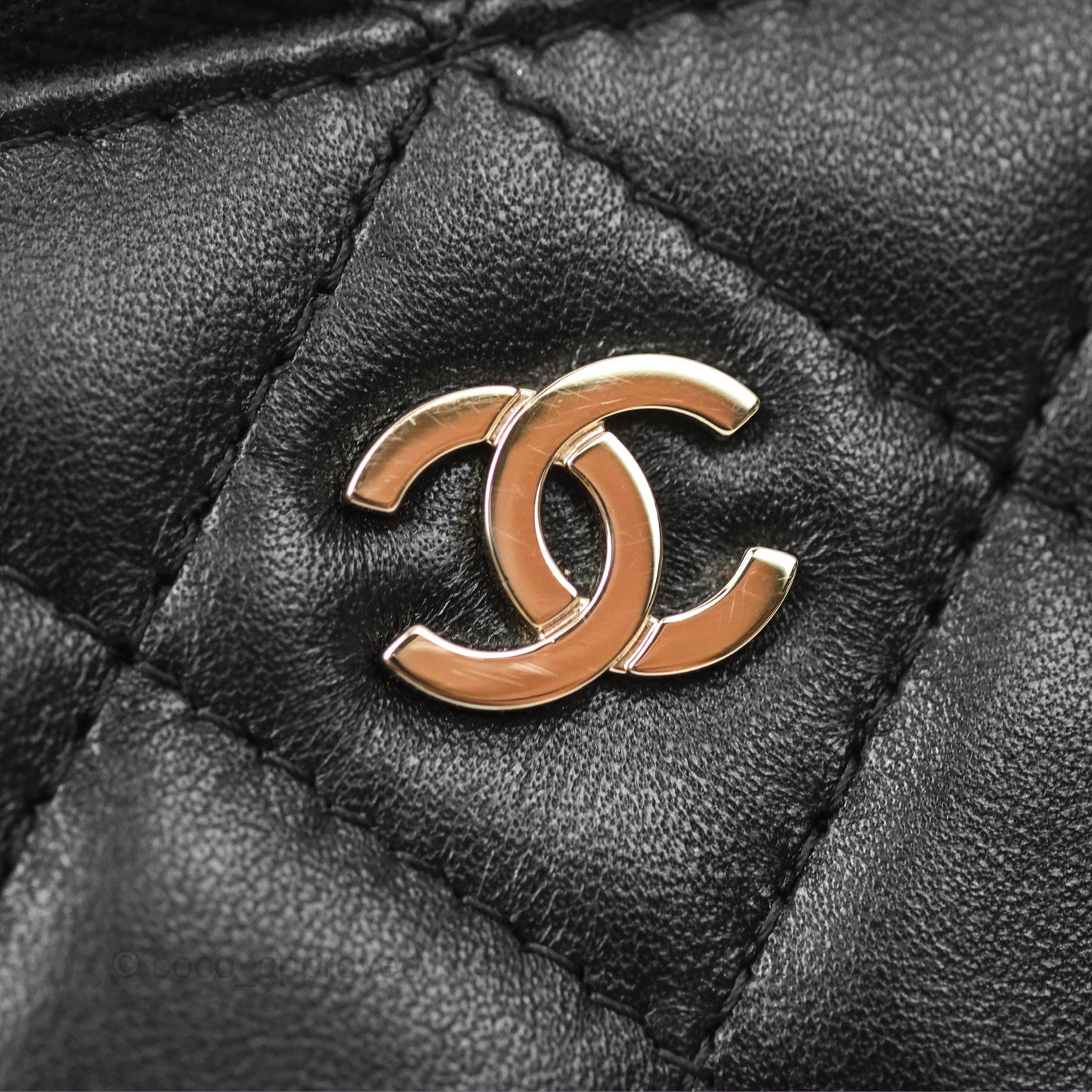 Chanel Vanity Rectangular Black Lambskin Gold Hardware