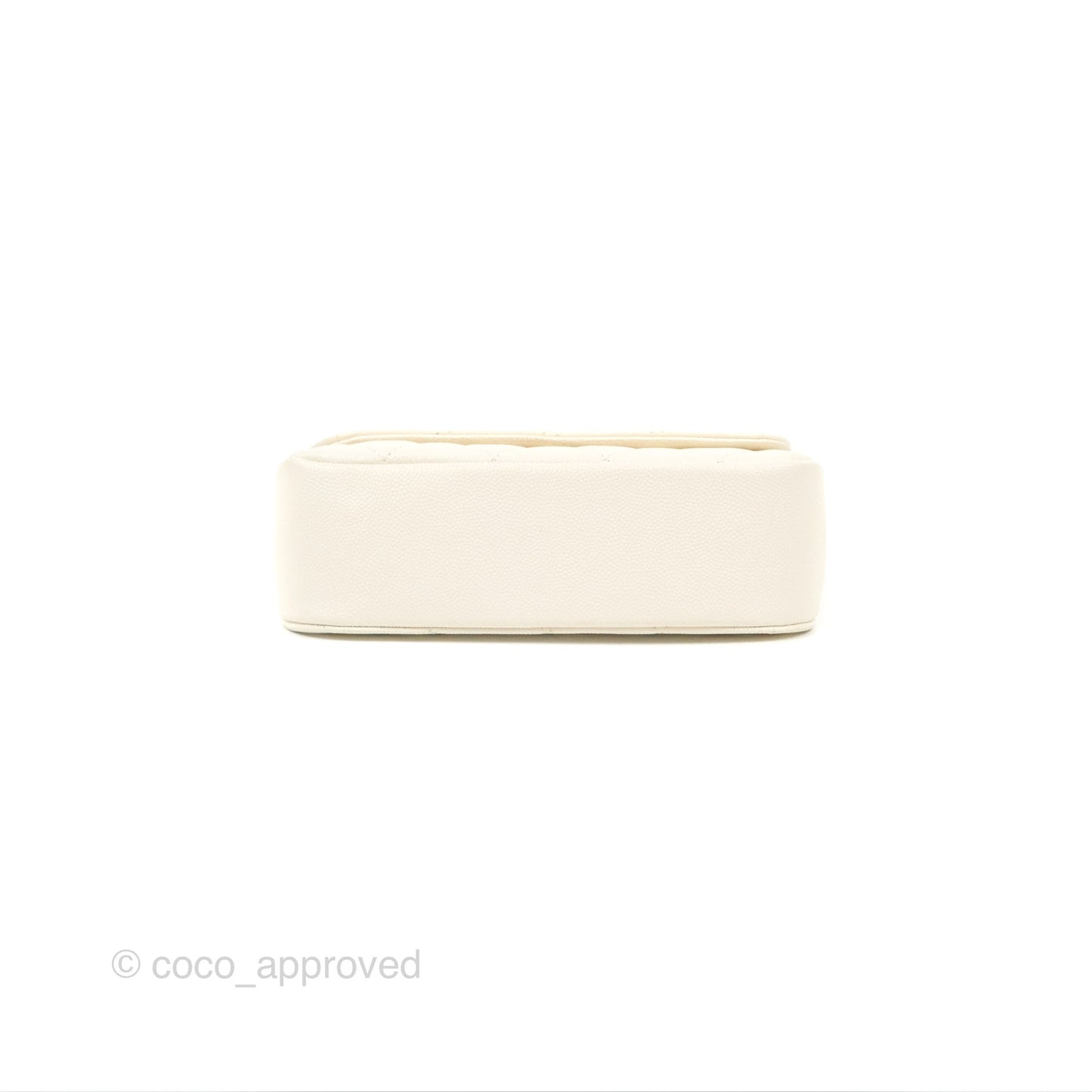 Chanel Clutch with Chain Ivory White Caviar Gold Hardware 22K