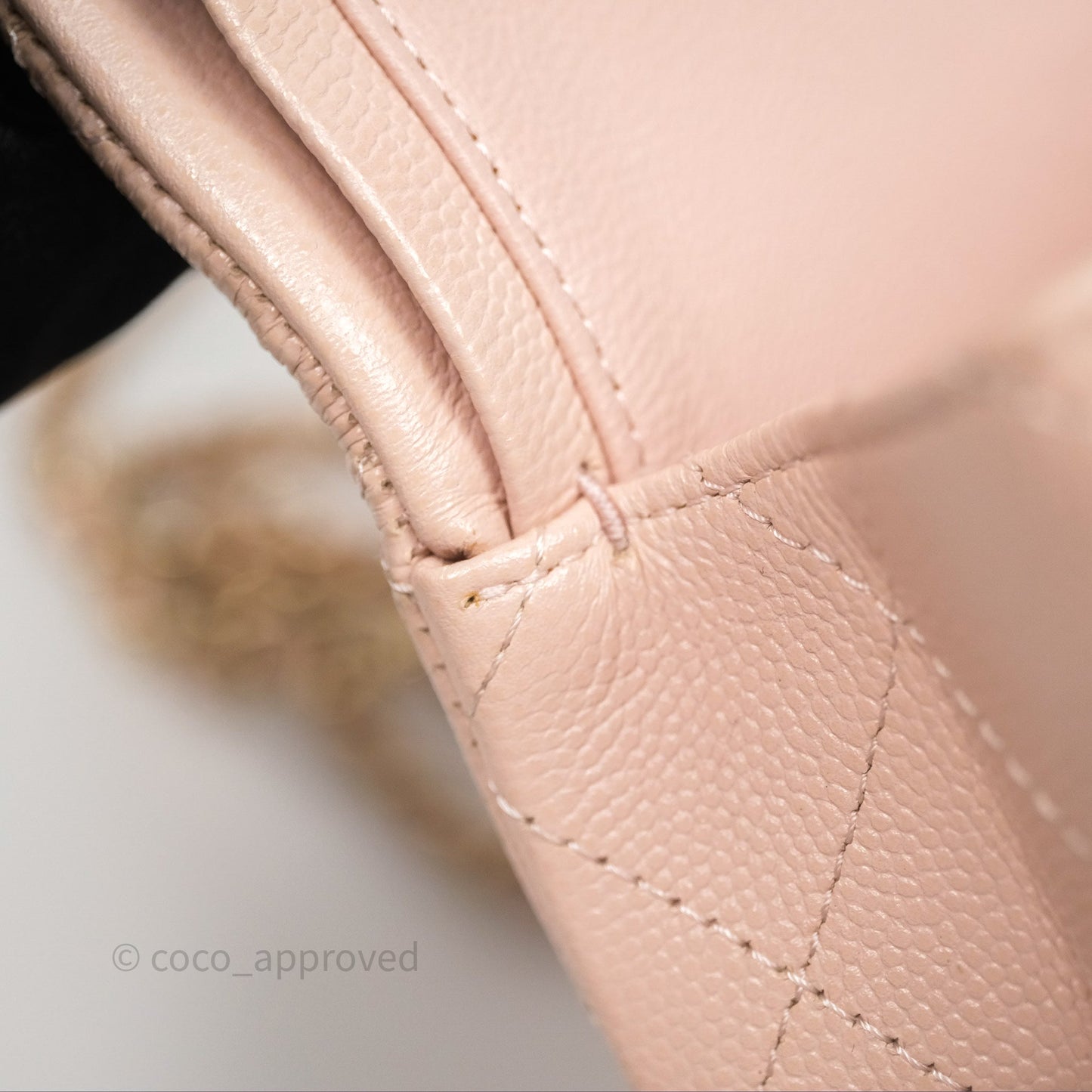Chanel Small Classic Flap Quilted Rose Clair Caviar Gold Hardware
