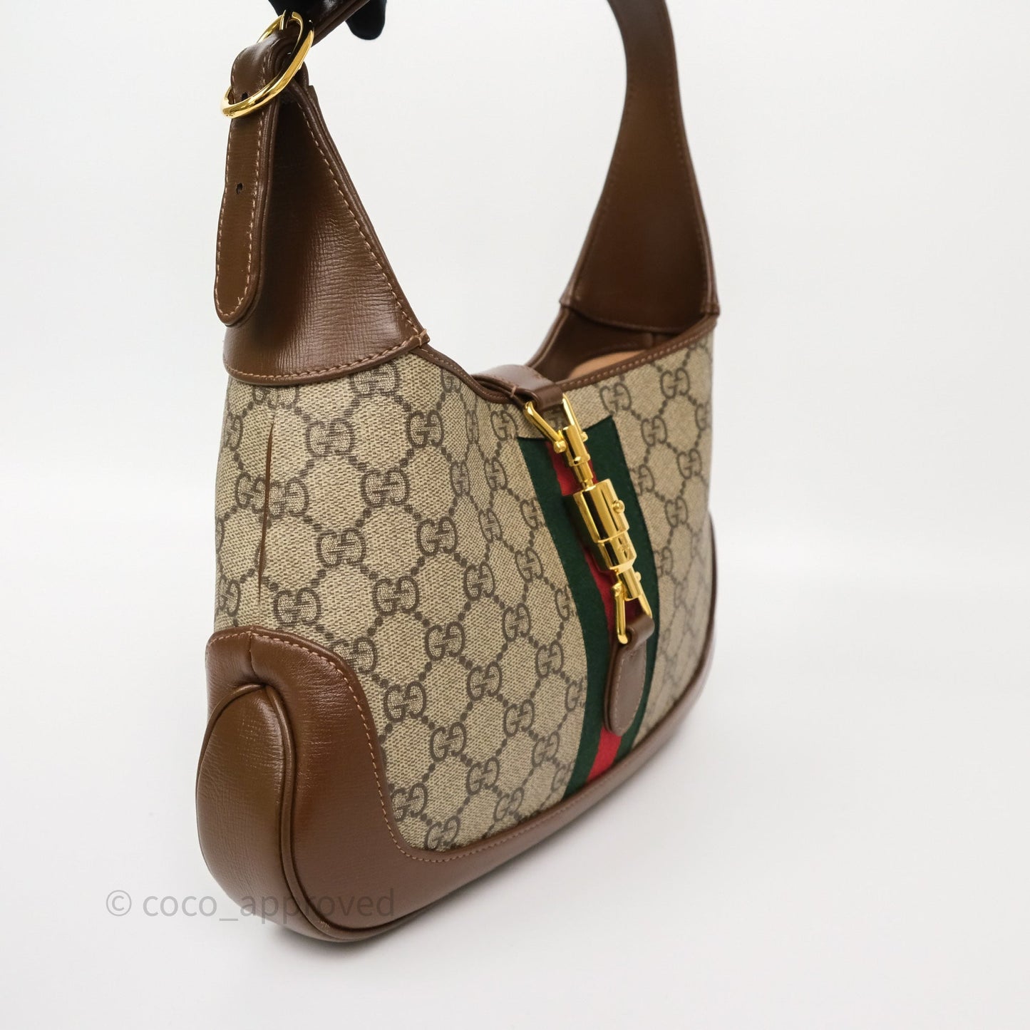 Gucci Jackie 1961 Small Shoulder Bag Beige/Ebony GG Supreme Canvas