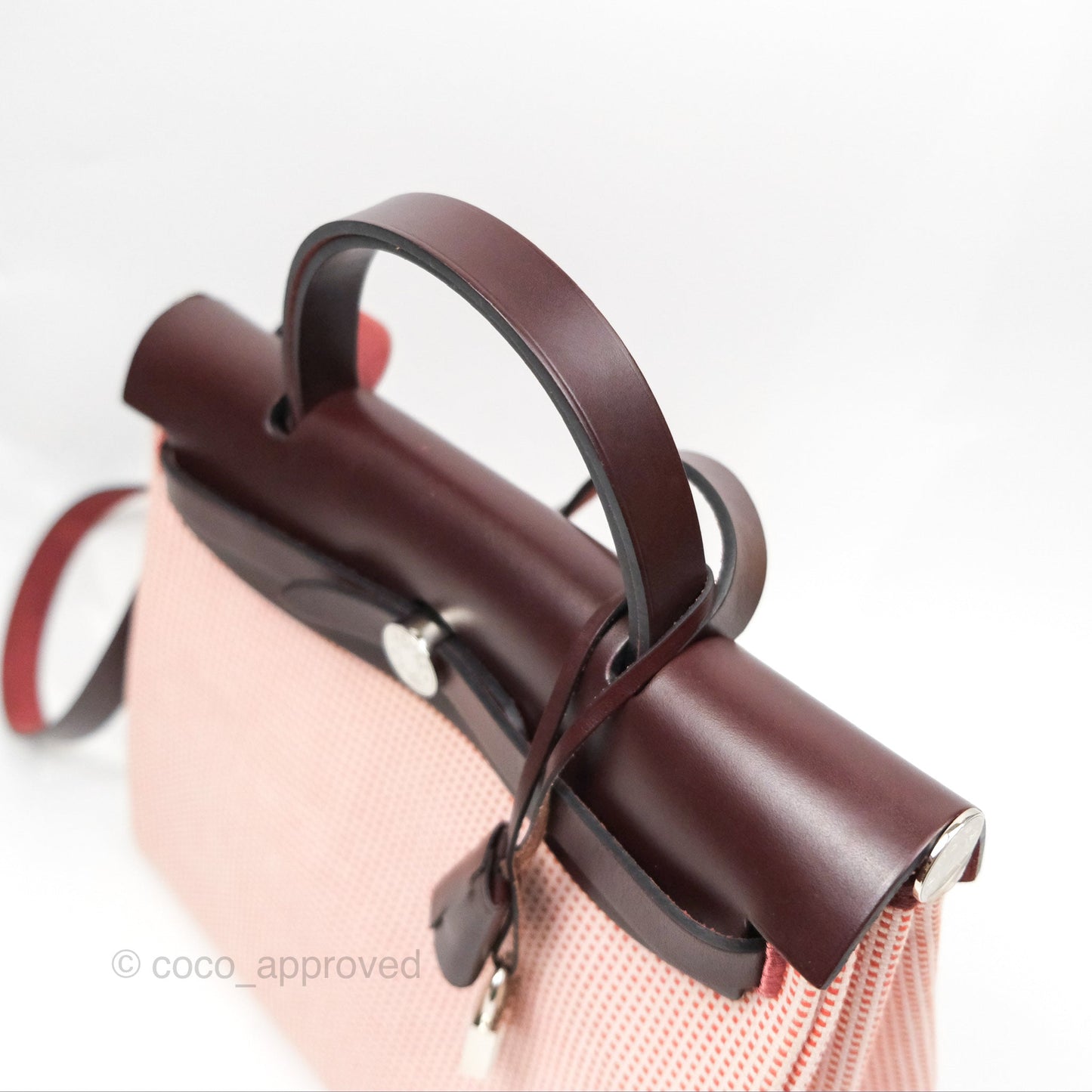 Hermès Herbag Retourne Zip 31 Ecru/Brique/Mauve Pale/Rouge Sellier Canvas Palladium Hardware