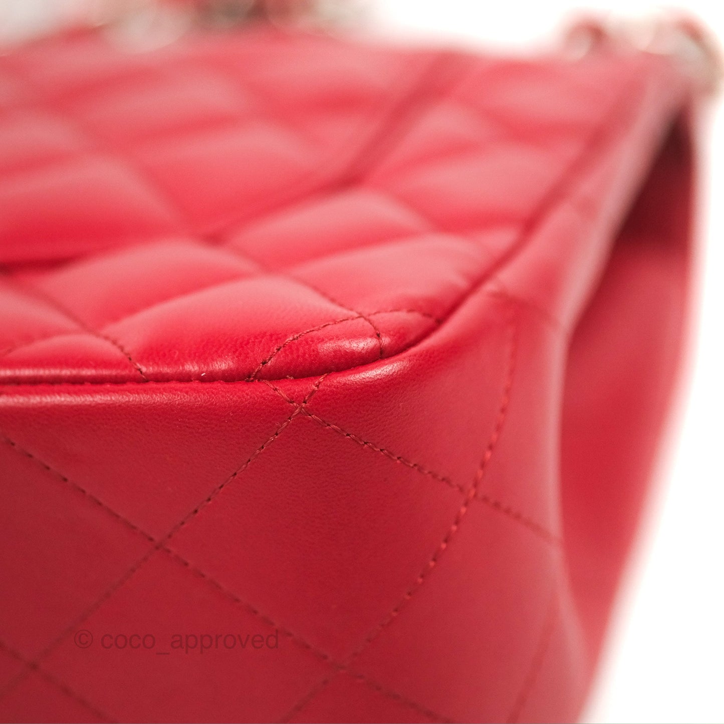 Chanel Jumbo Double Flap Red Lambskin Silver Hardware⁣⁣