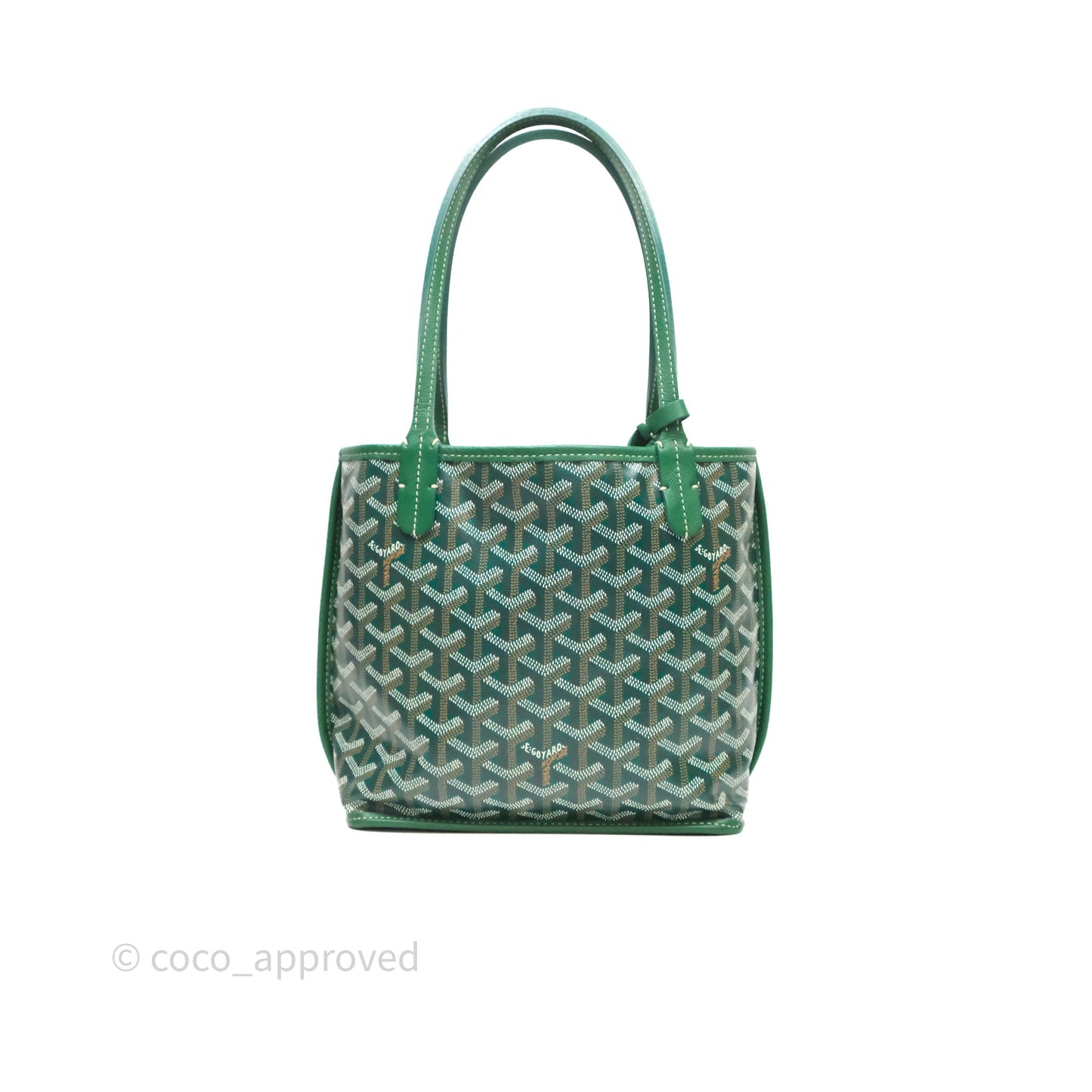 Goyard Anjou Mini Tote Bag Green Goyardine Canvas