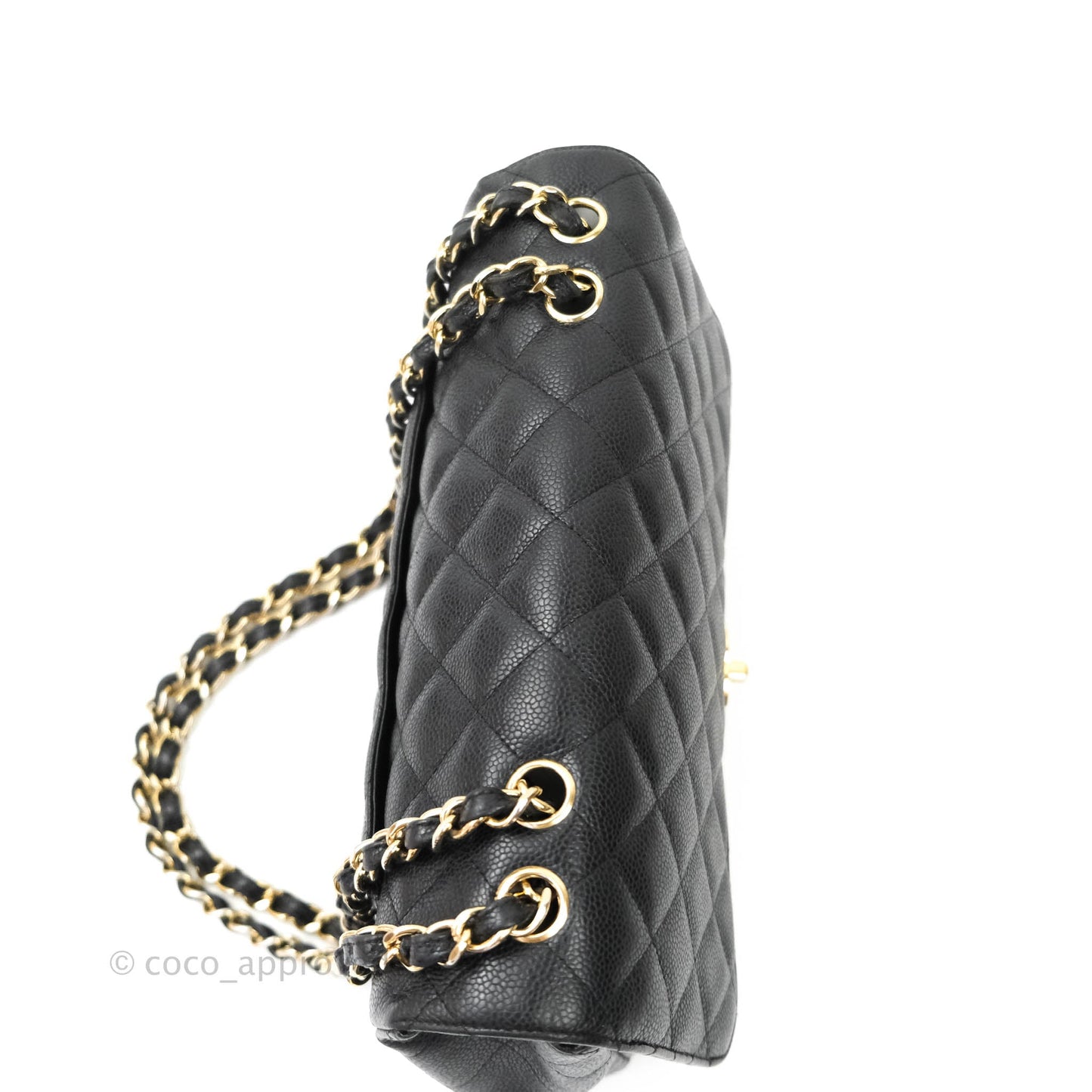 Chanel Classic Jumbo Single Flap Black Caviar 24K Gold Hardware⁣⁣