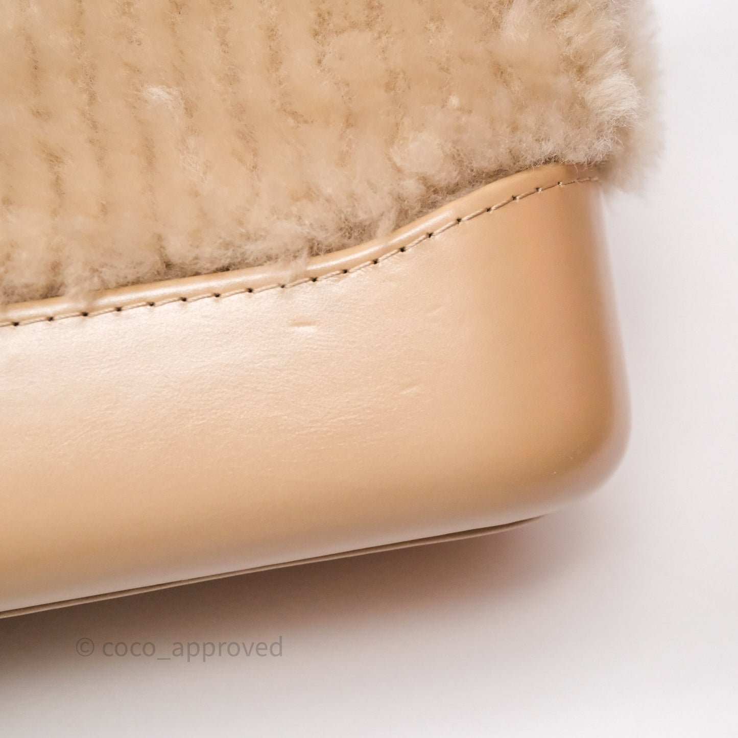Chanel Small Gabrielle Hobo Shearling Beige Mixed Hardware