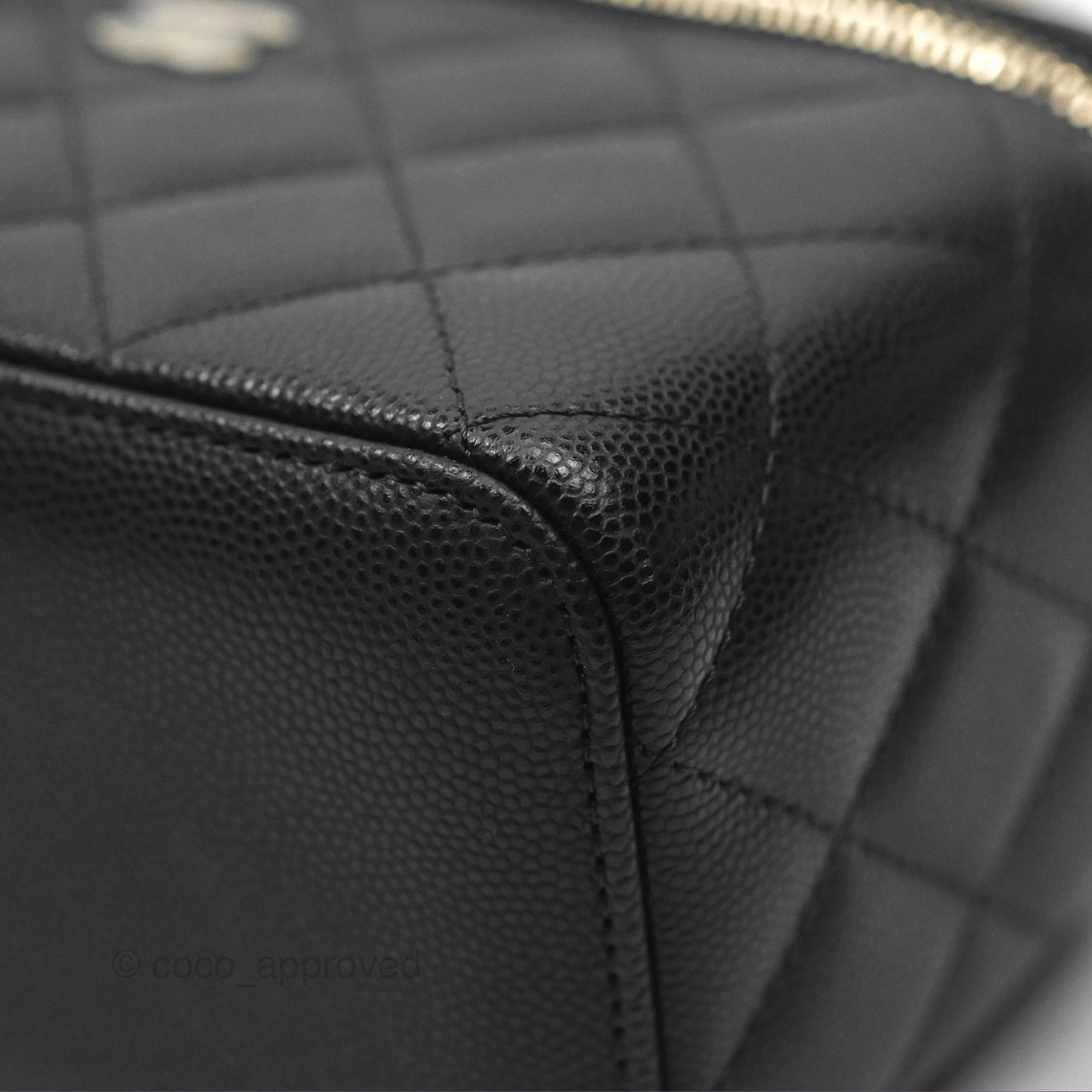 Chanel Vanity Rectangular With Chain Black Caviar Gold Hardware