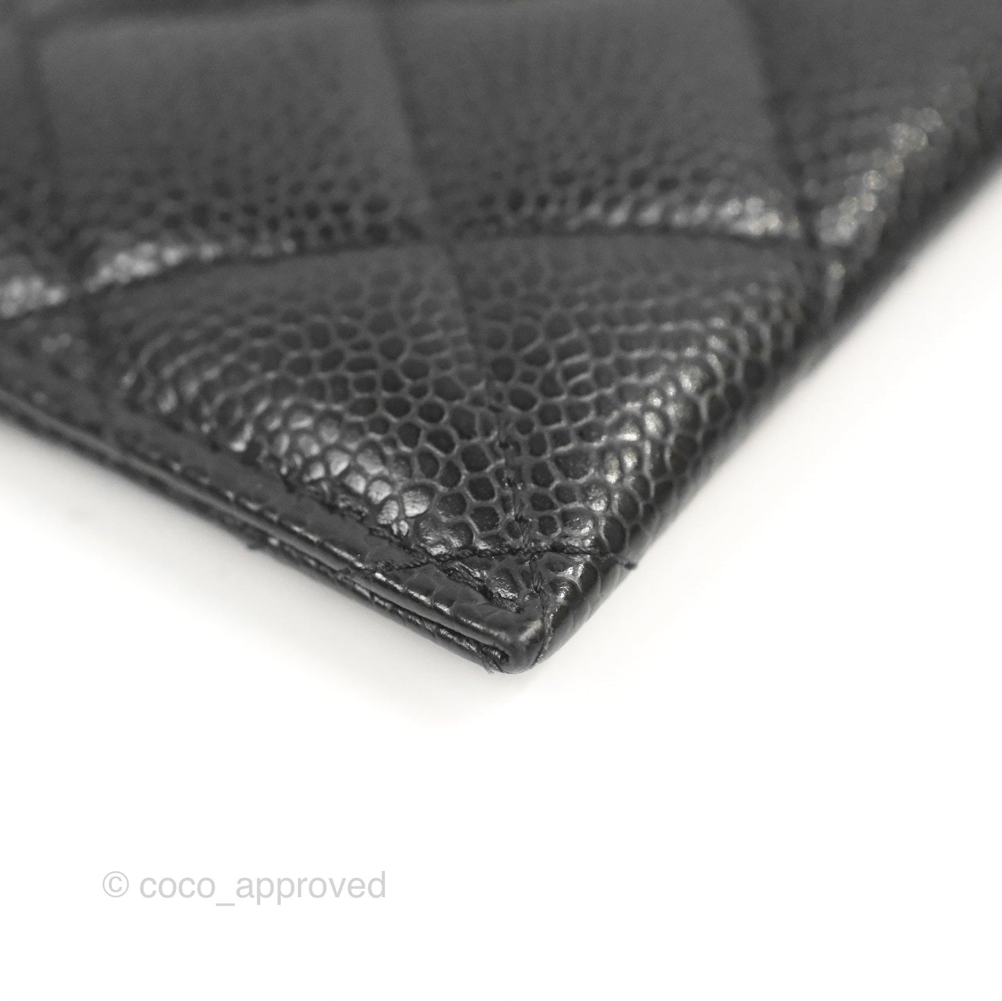 Chanel Classic Flat Card Holder Black Caviar Gold Hardware
