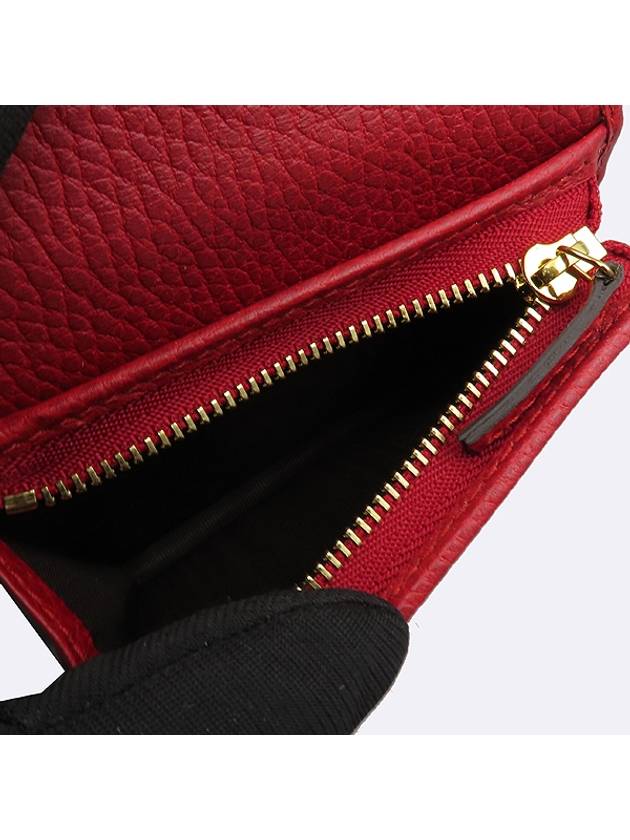 Luxury Gucci Trending 2025 Luxury Gucci Trending 2025 456126 Red Leather GG Marmont Card Half Wallet