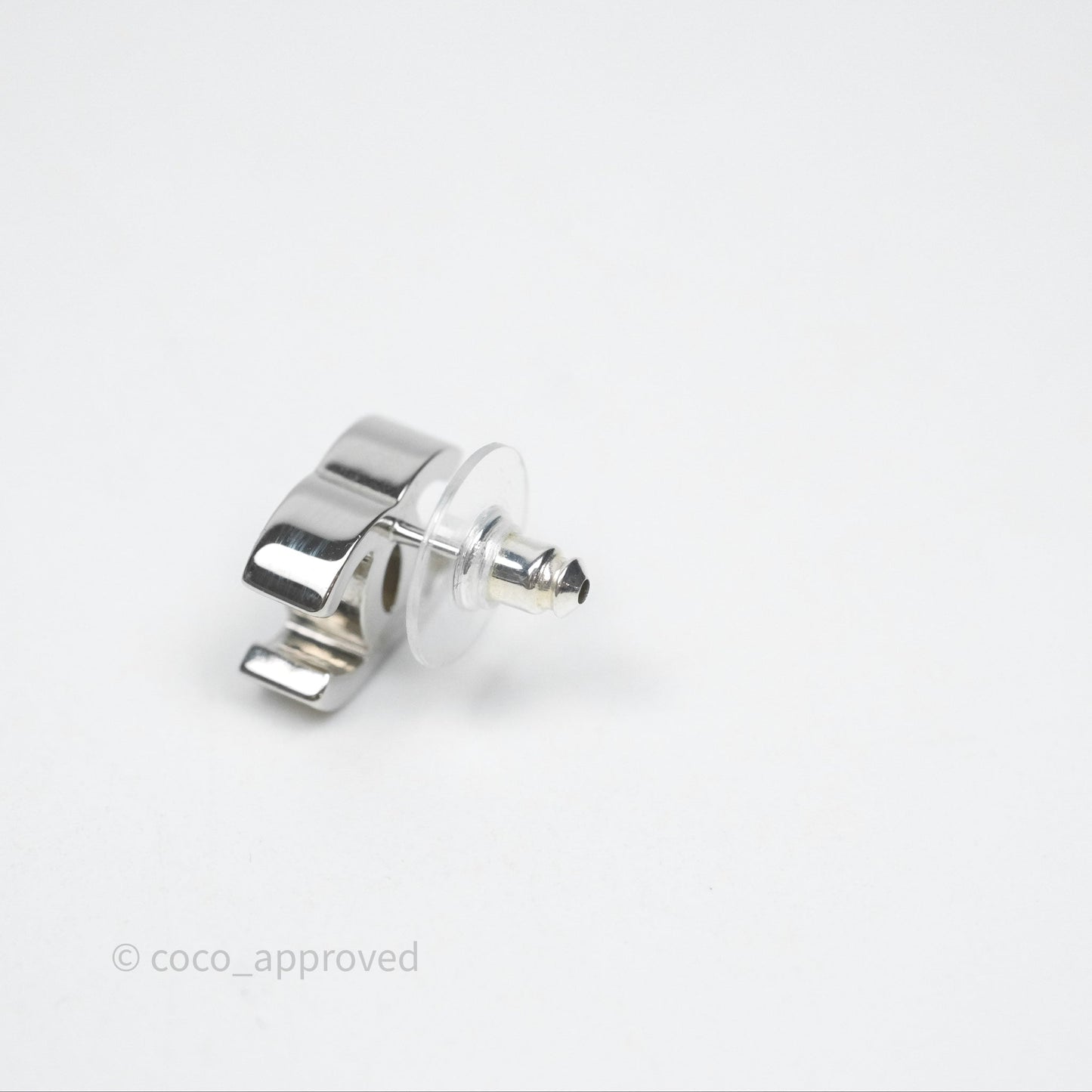 Chanel Crystal CC Earrings Silver Tone 25C