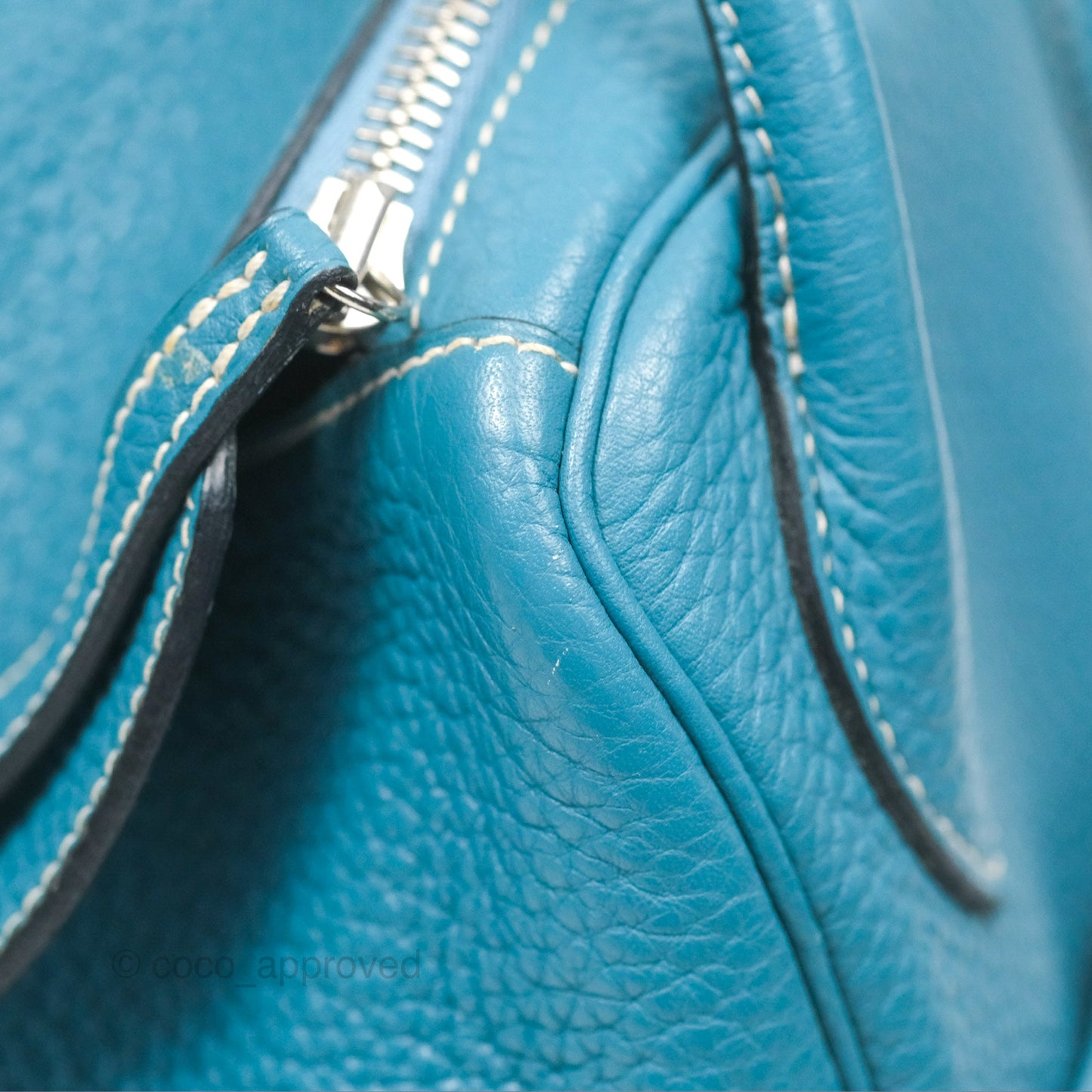 Hermès Lindy 34 Blue Jean Clemence Palladium Hardware