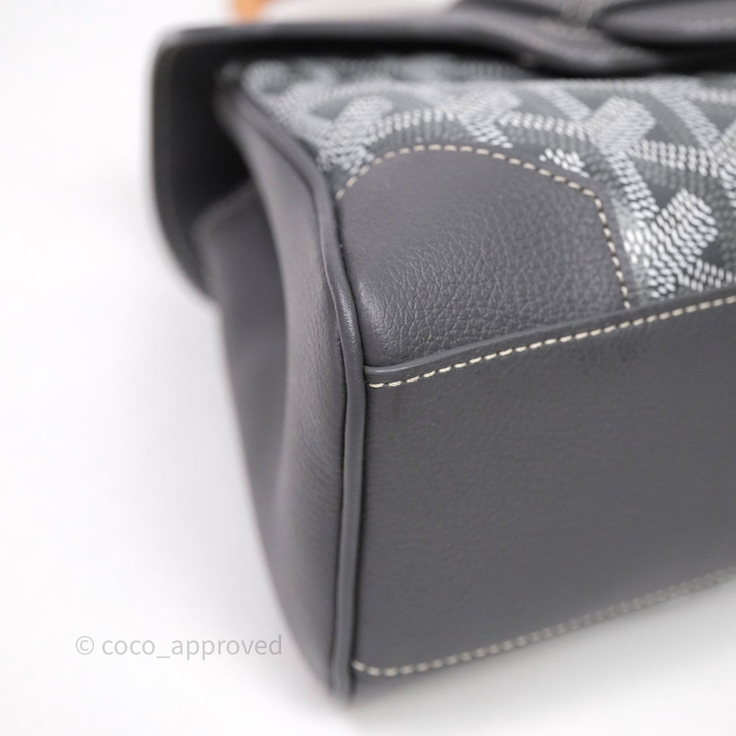 Goyard Saïgon Mini Bag Chevroches Calfskin Grey Silver Hardware