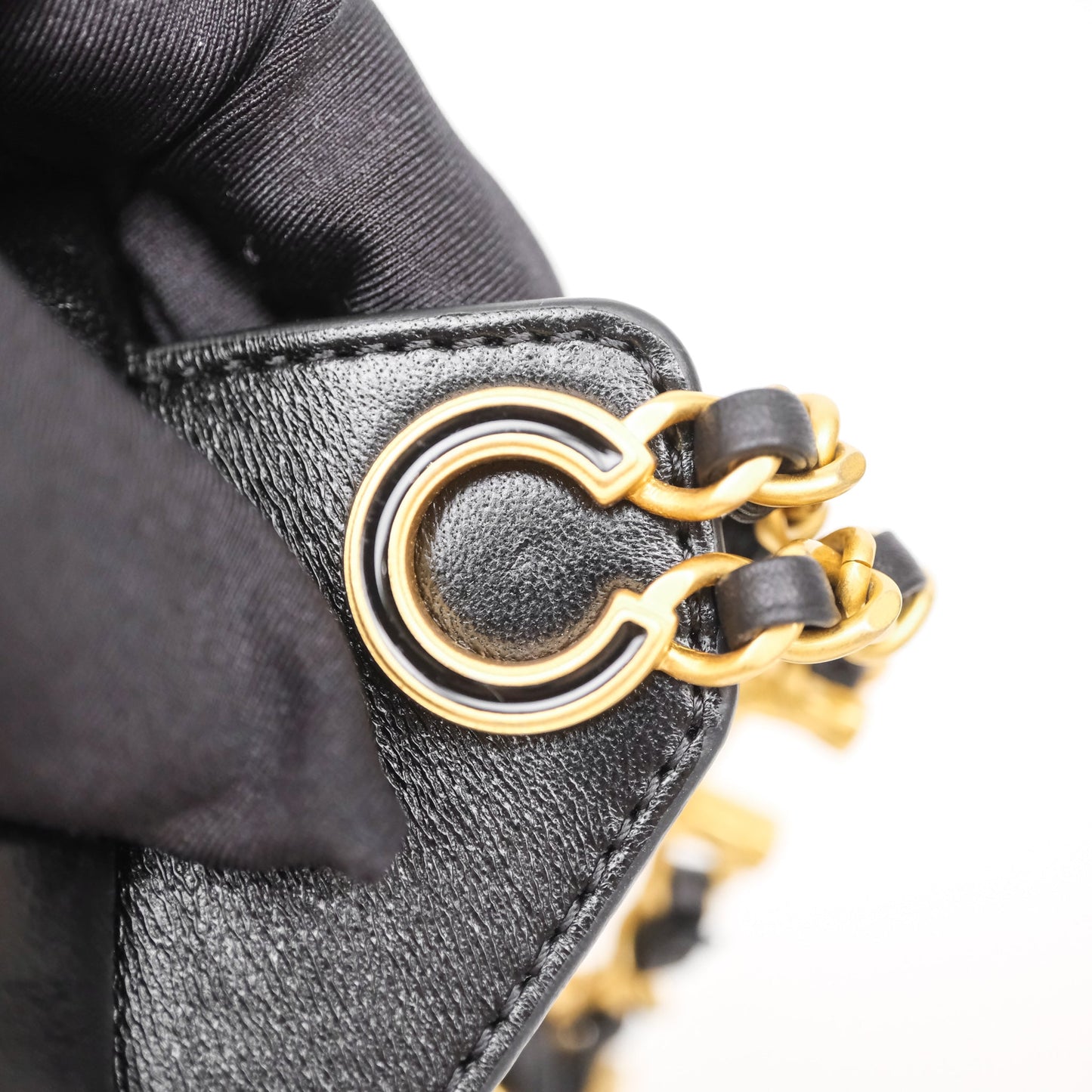 Chanel Quilted Waist Bag Lambskin Black Aged Gold Hardware