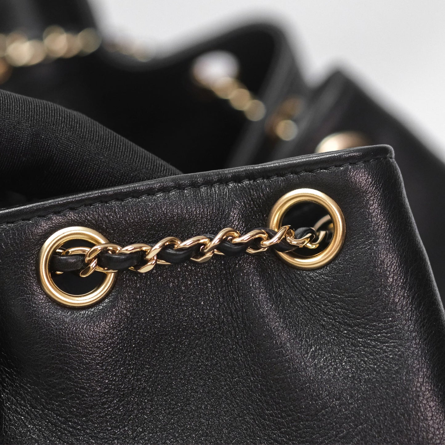 Chanel Quilted Large Duma Drawstring Backpack Black Calfskin