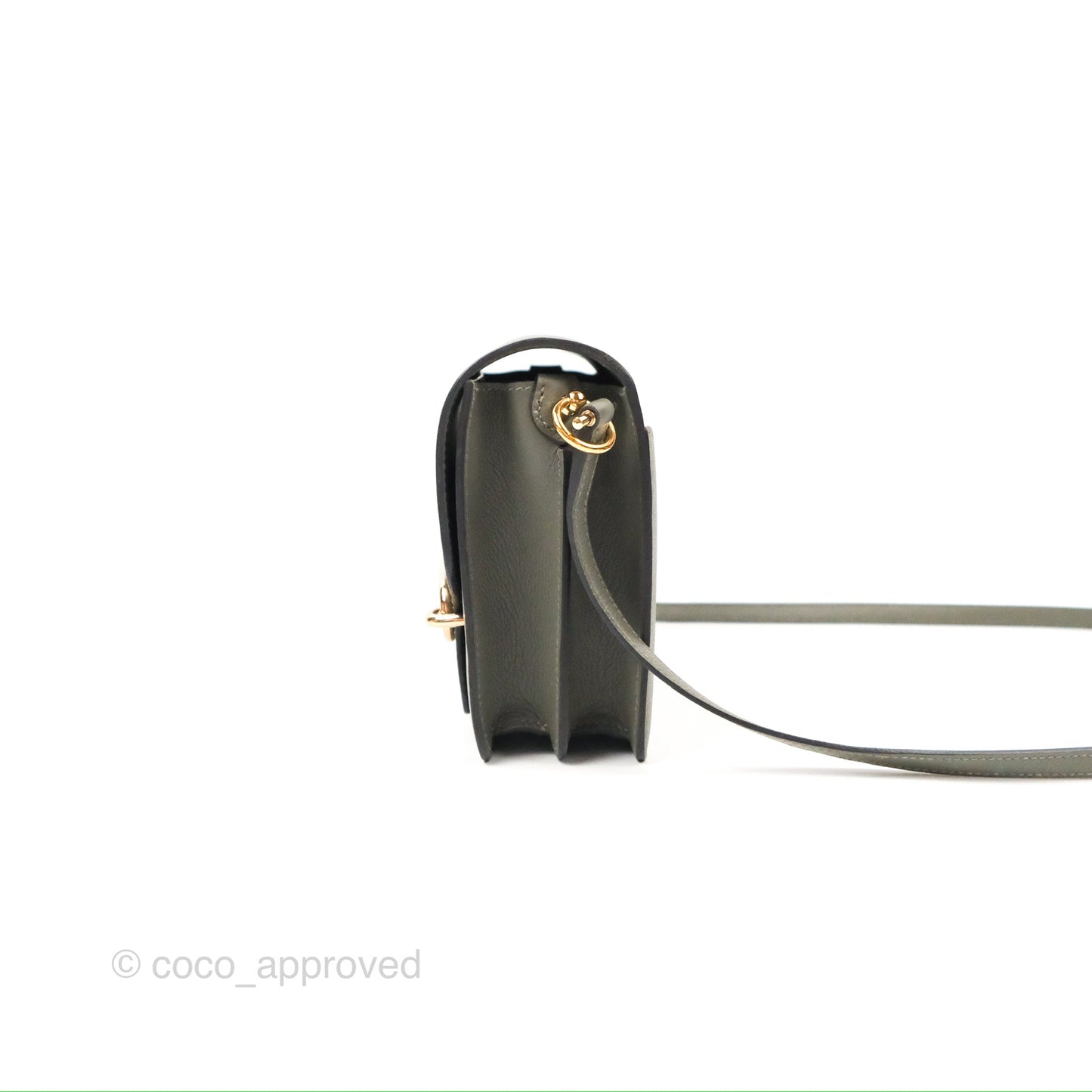 Hermès Roulis Mini 18 Gris Meyer 0L Evercolor Permabrass Hardware